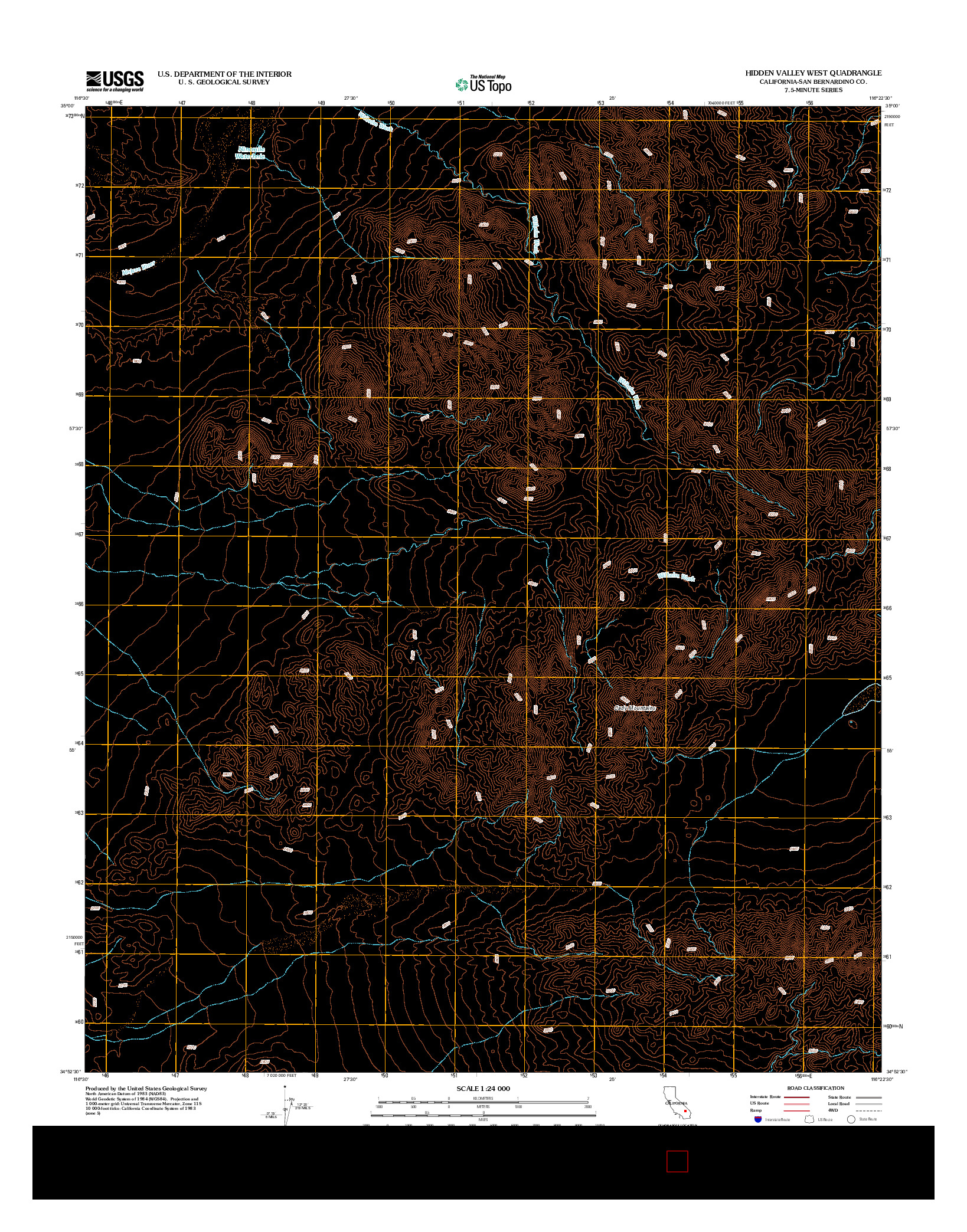 USGS US TOPO 7.5-MINUTE MAP FOR HIDDEN VALLEY WEST, CA 2012