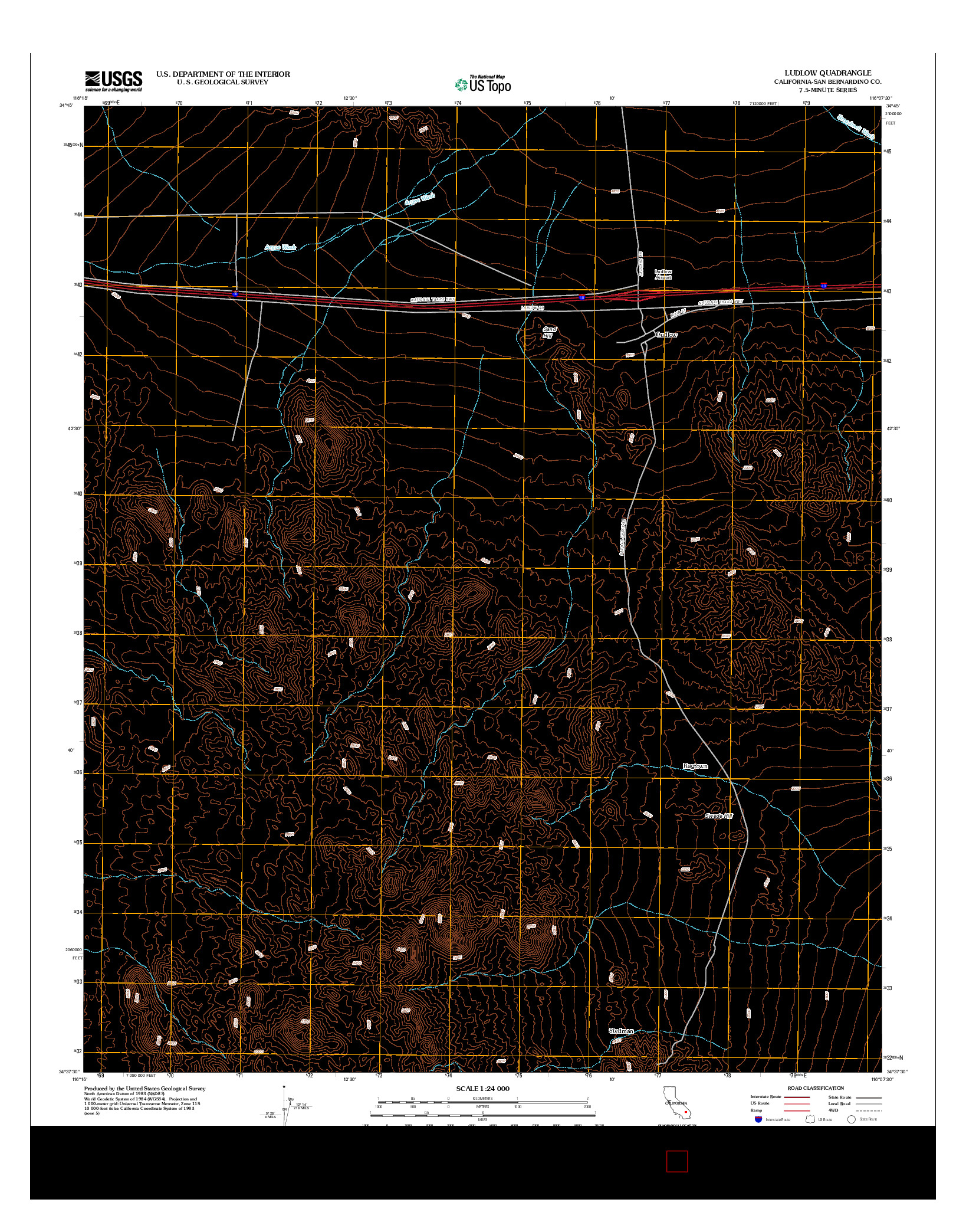 USGS US TOPO 7.5-MINUTE MAP FOR LUDLOW, CA 2012