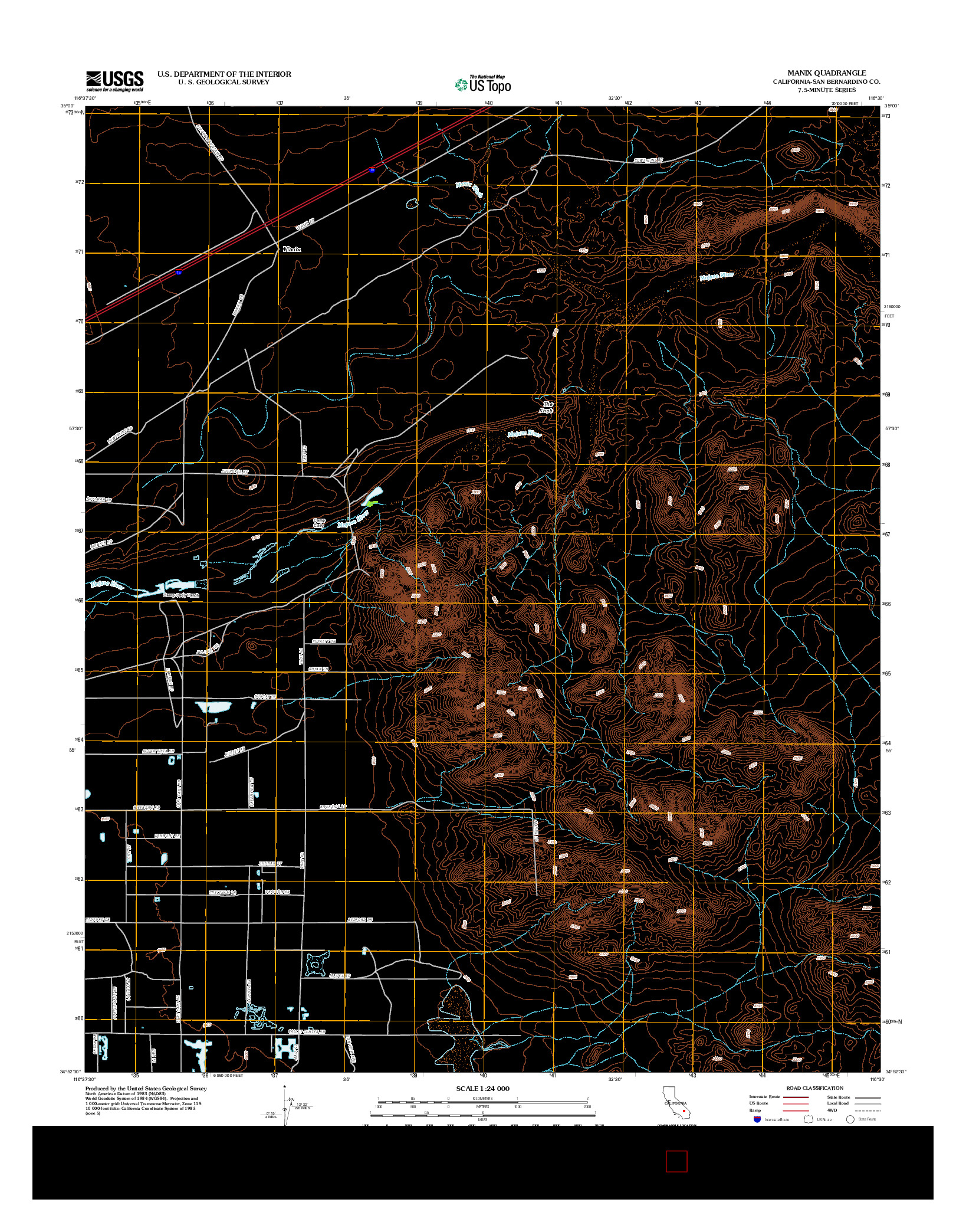 USGS US TOPO 7.5-MINUTE MAP FOR MANIX, CA 2012