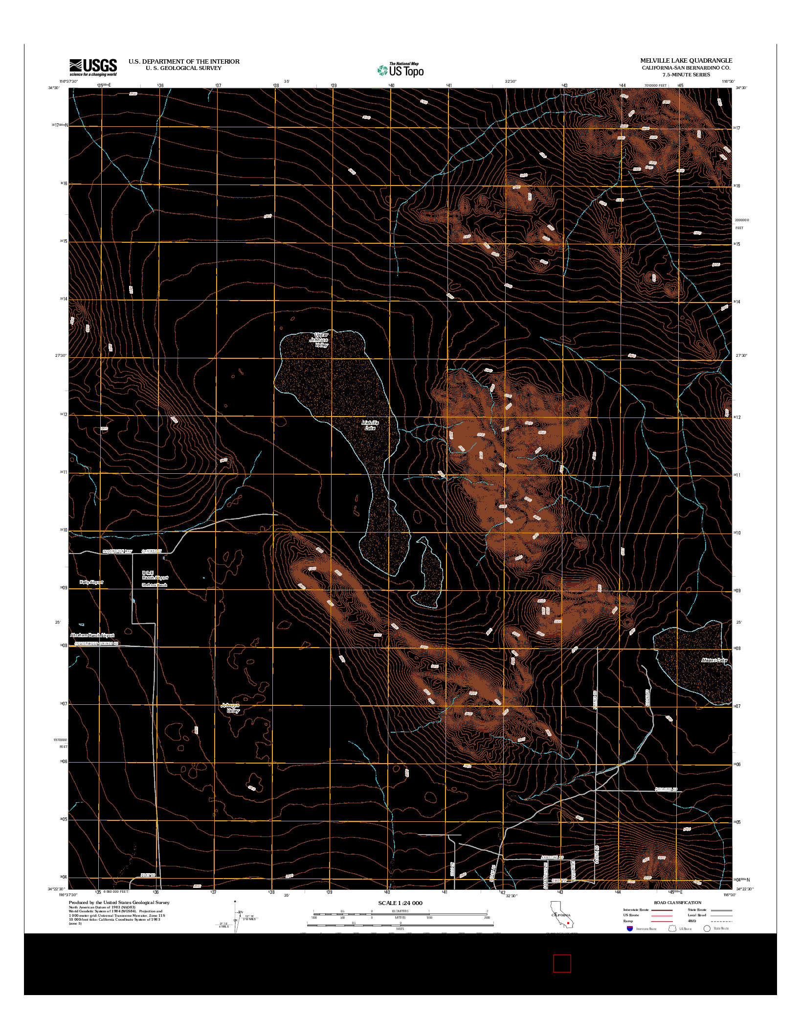 USGS US TOPO 7.5-MINUTE MAP FOR MELVILLE LAKE, CA 2012