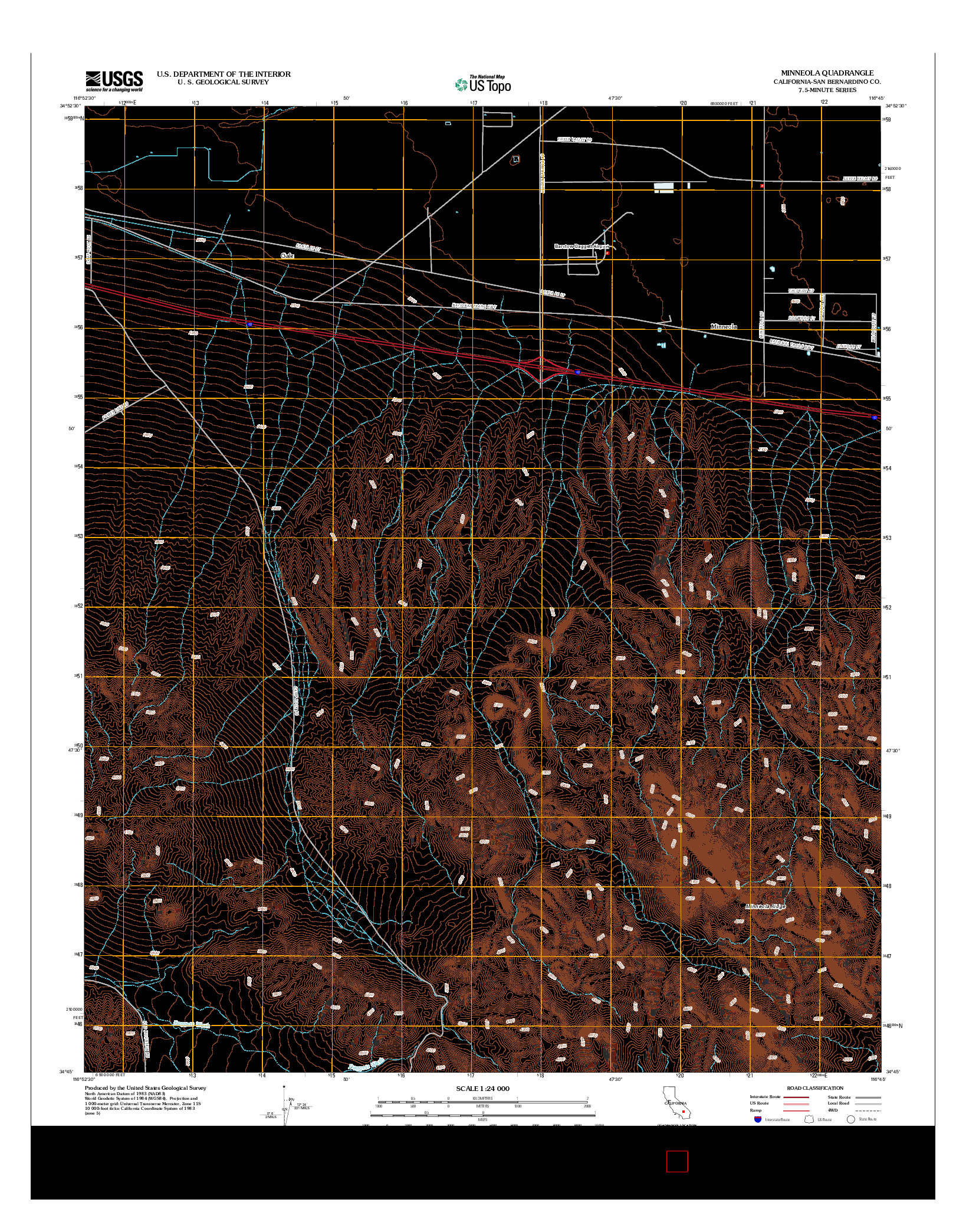 USGS US TOPO 7.5-MINUTE MAP FOR MINNEOLA, CA 2012