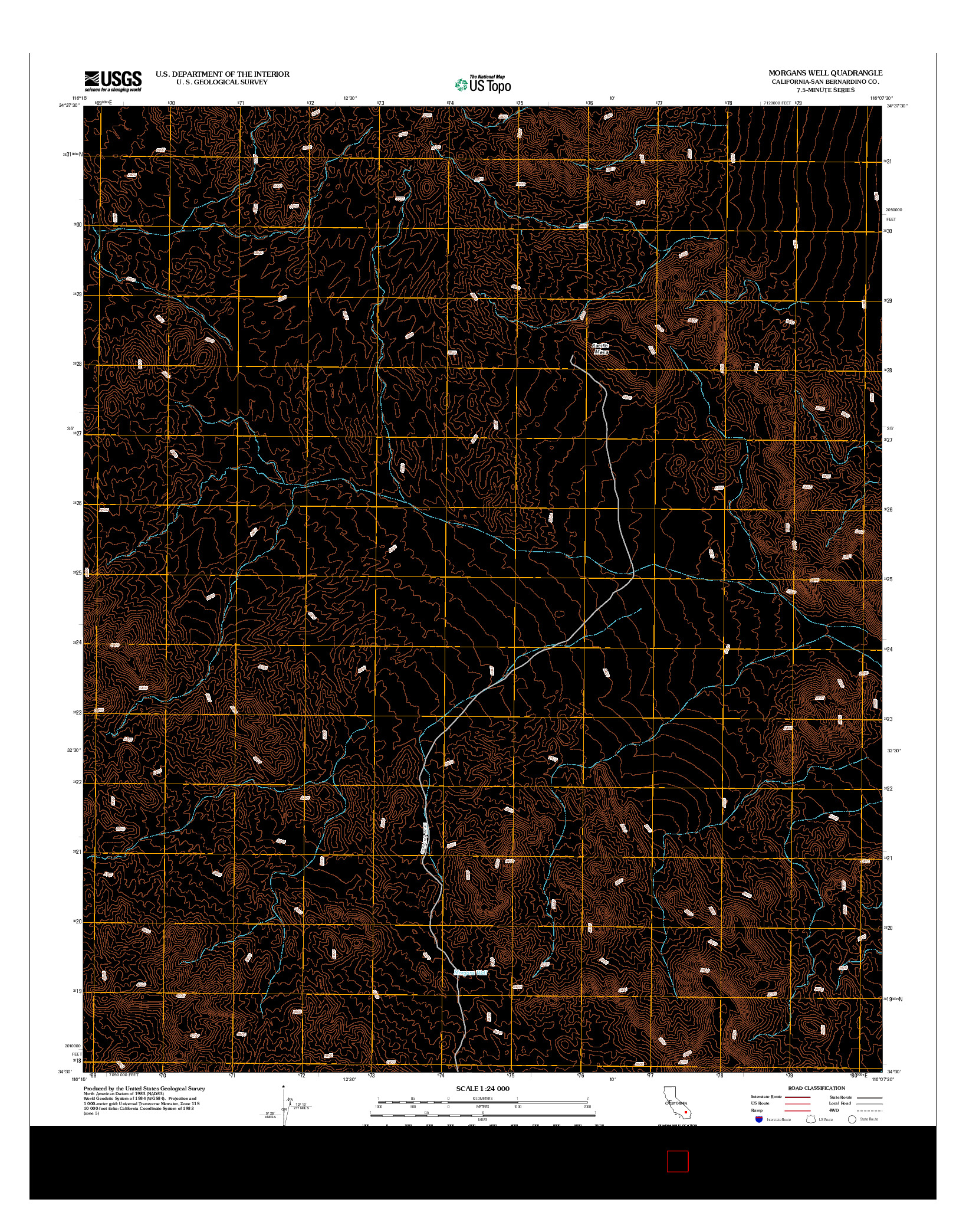 USGS US TOPO 7.5-MINUTE MAP FOR MORGANS WELL, CA 2012