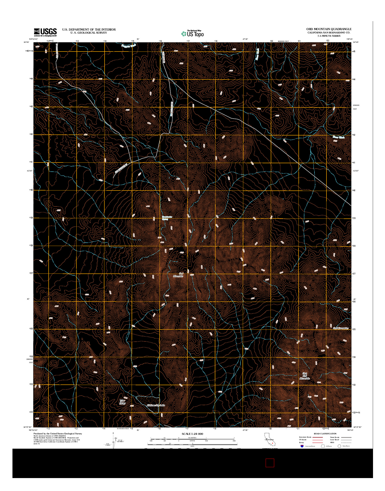 USGS US TOPO 7.5-MINUTE MAP FOR ORD MOUNTAIN, CA 2012