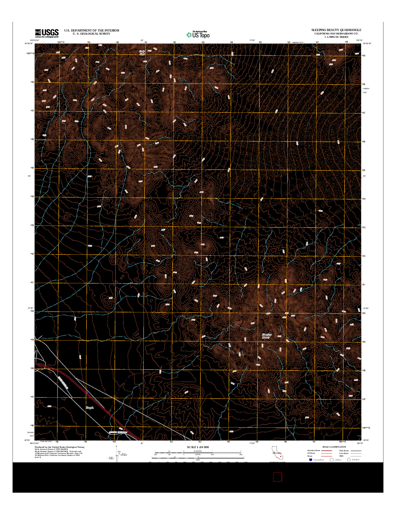 USGS US TOPO 7.5-MINUTE MAP FOR SLEEPING BEAUTY, CA 2012