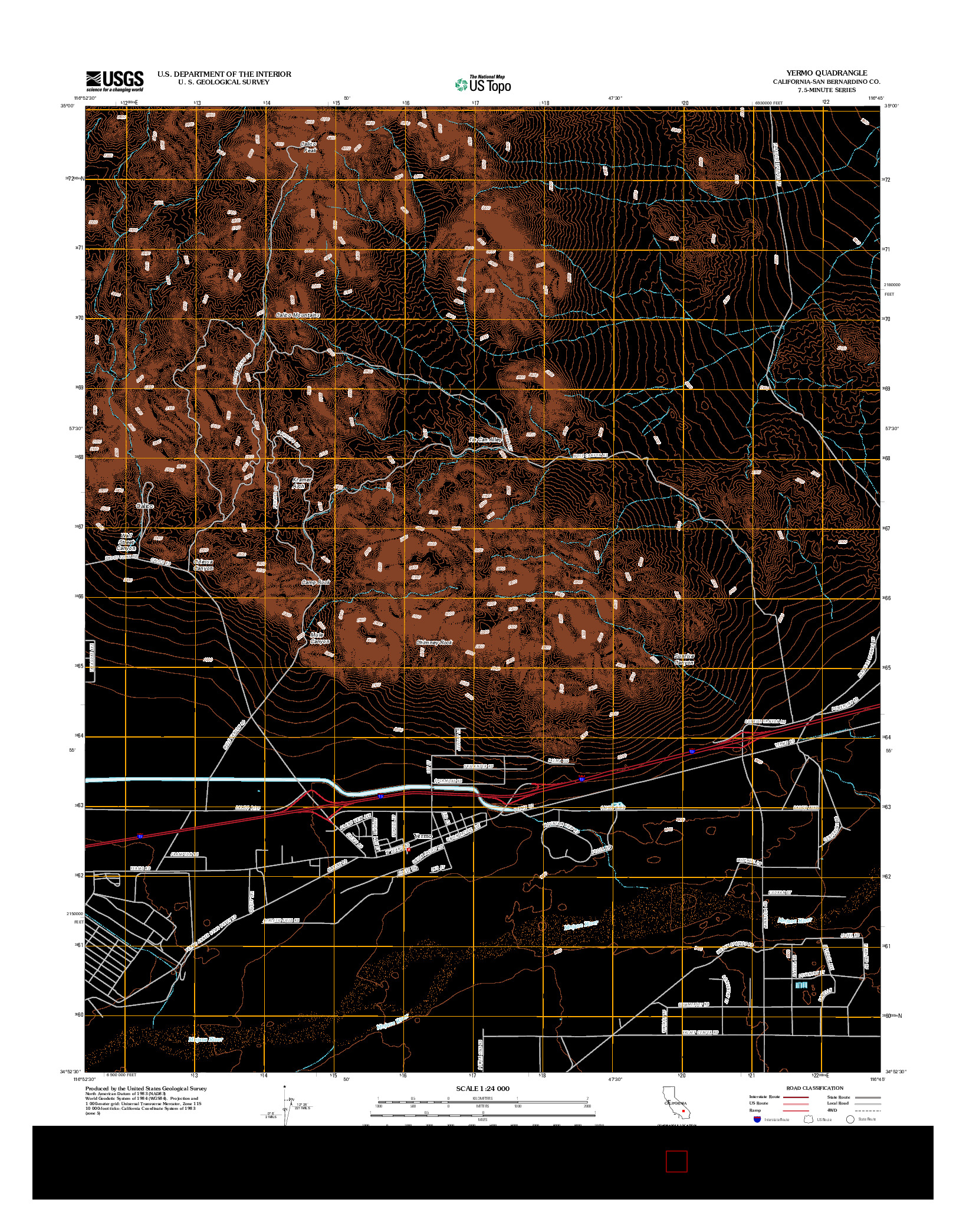 USGS US TOPO 7.5-MINUTE MAP FOR YERMO, CA 2012