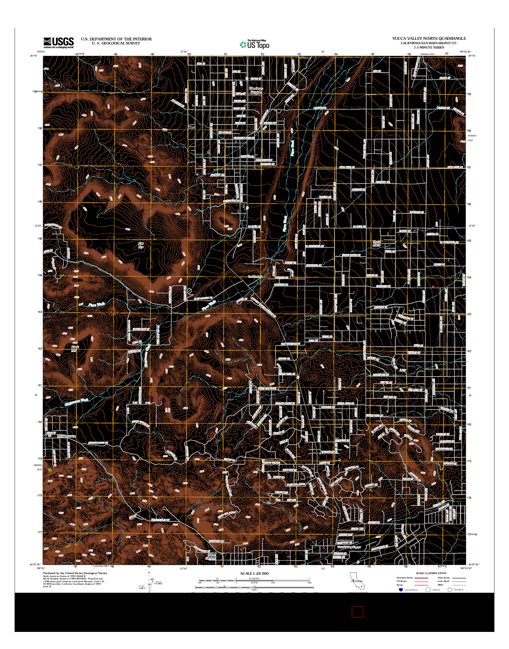 USGS US TOPO 7.5-MINUTE MAP FOR YUCCA VALLEY NORTH, CA 2012