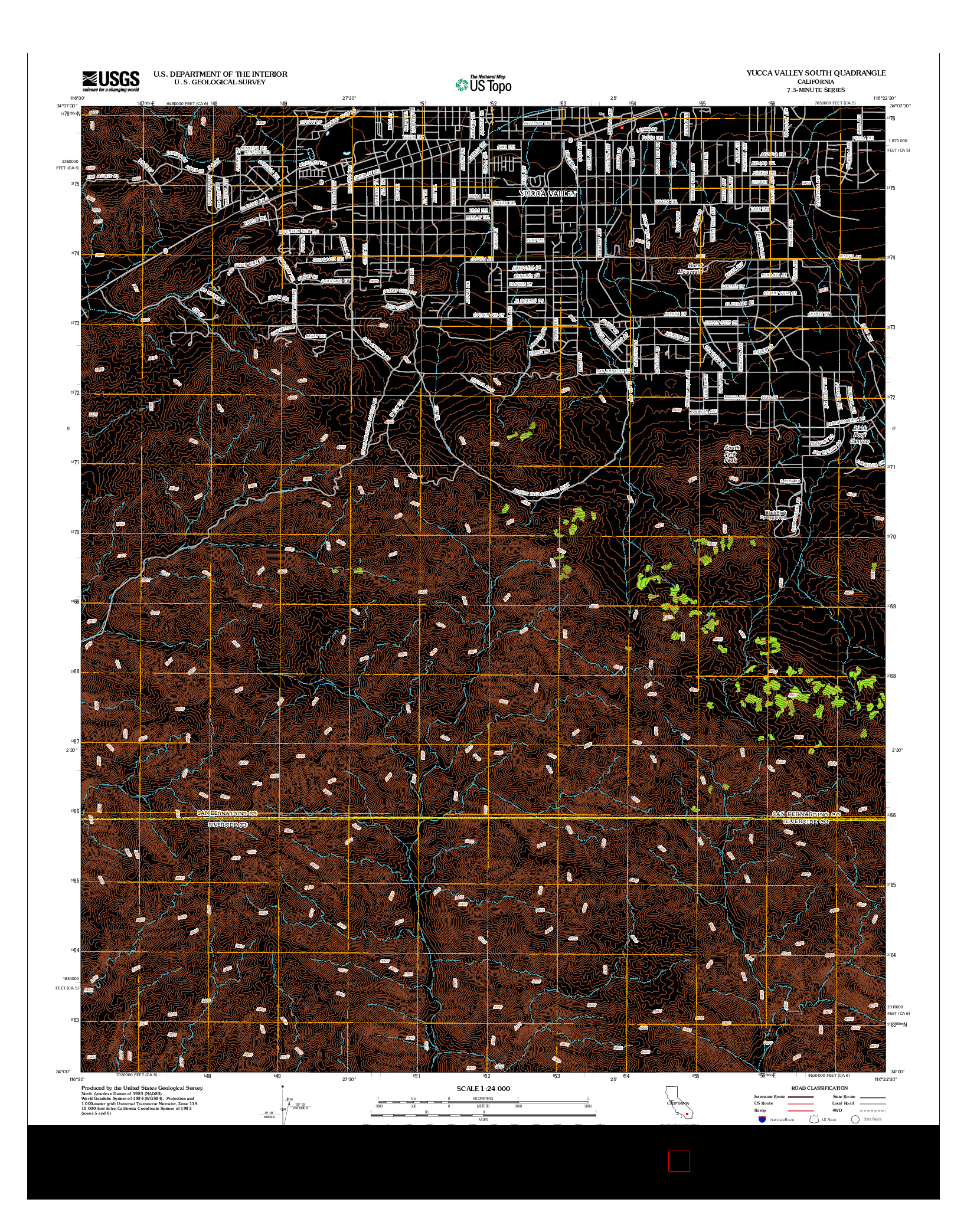 USGS US TOPO 7.5-MINUTE MAP FOR YUCCA VALLEY SOUTH, CA 2012