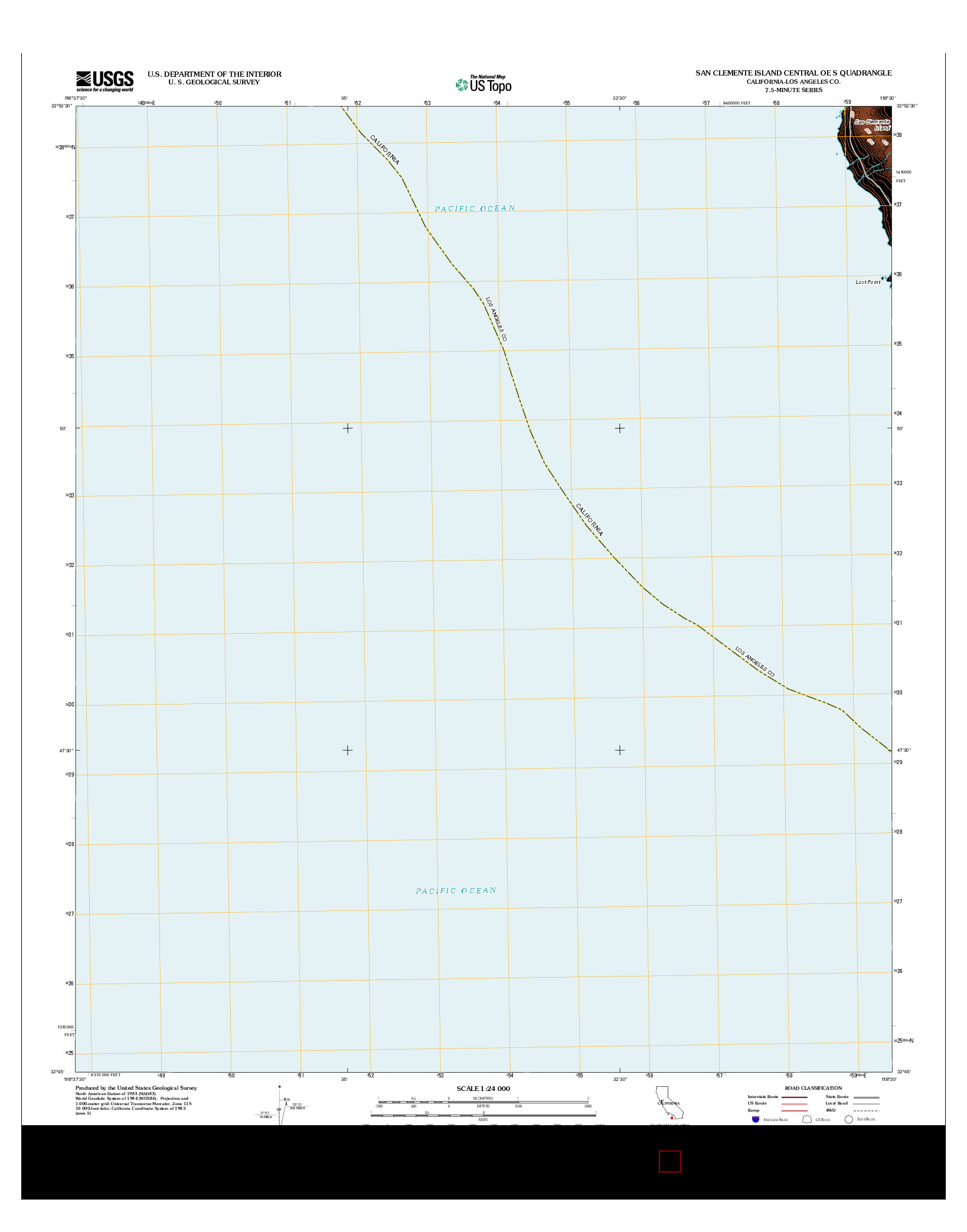 USGS US TOPO 7.5-MINUTE MAP FOR SAN CLEMENTE ISLAND CENTRAL OE S, CA 2012