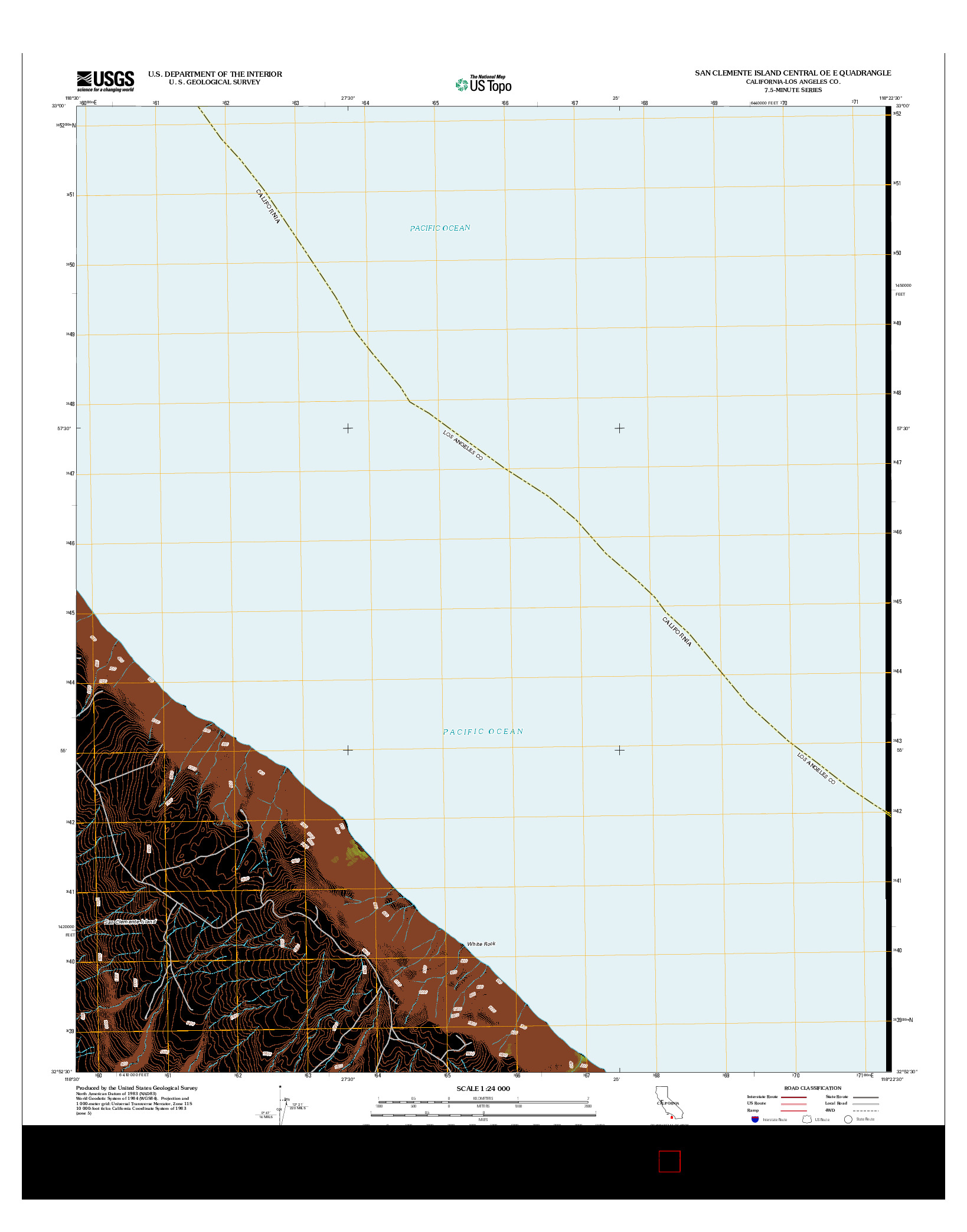 USGS US TOPO 7.5-MINUTE MAP FOR SAN CLEMENTE ISLAND CENTRAL OE E, CA 2012