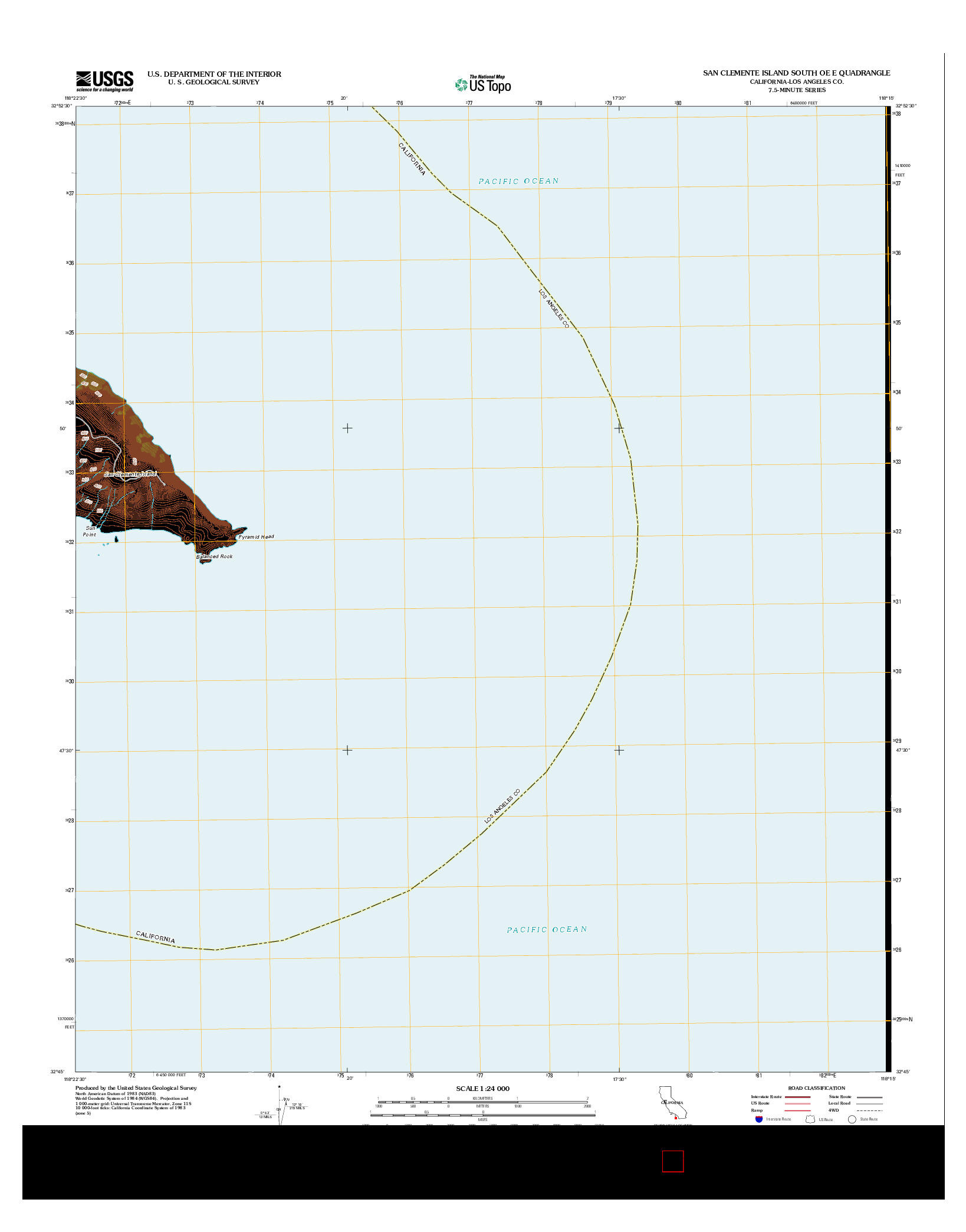 USGS US TOPO 7.5-MINUTE MAP FOR SAN CLEMENTE ISLAND SOUTH OE E, CA 2012