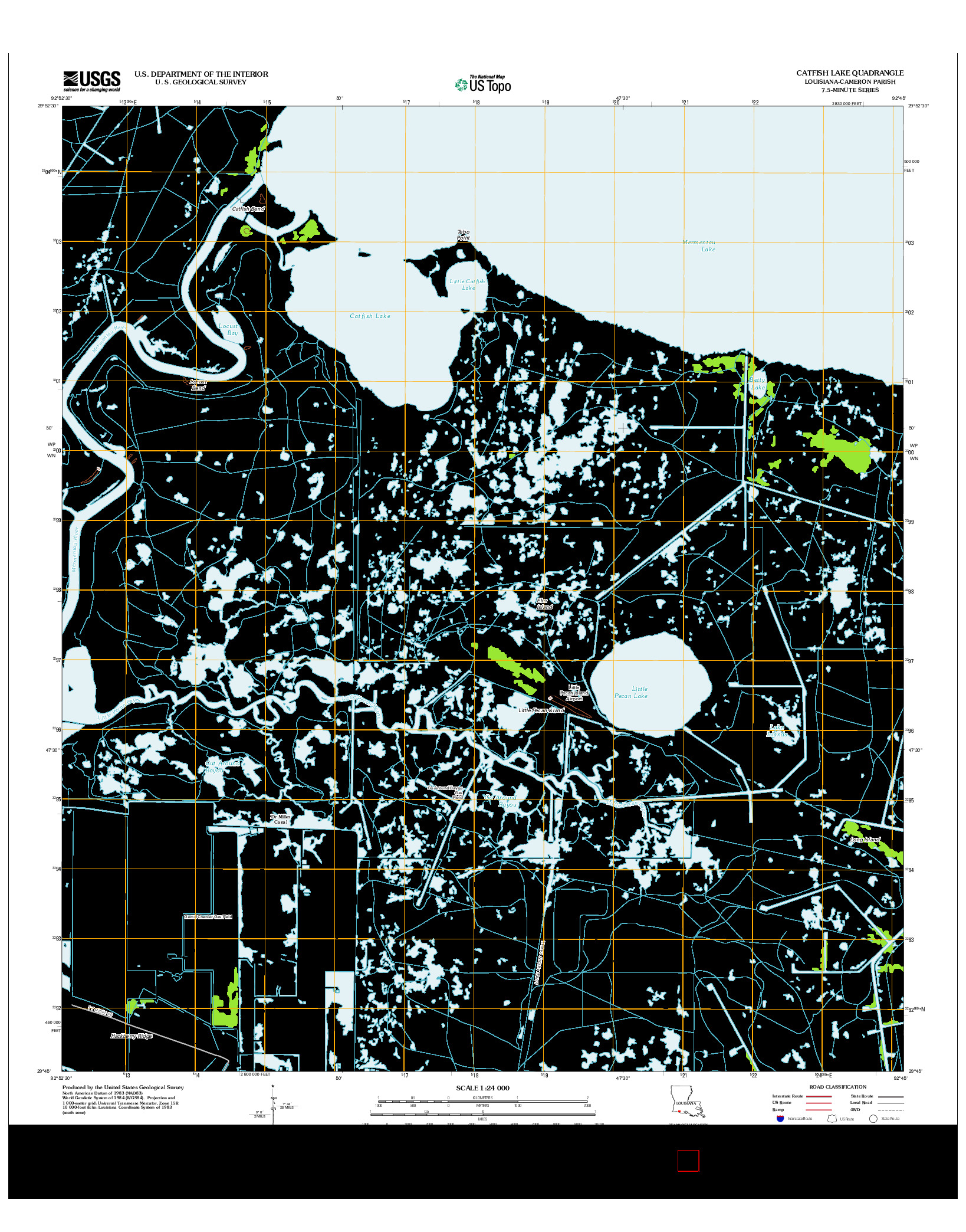 USGS US TOPO 7.5-MINUTE MAP FOR CATFISH LAKE, LA 2012