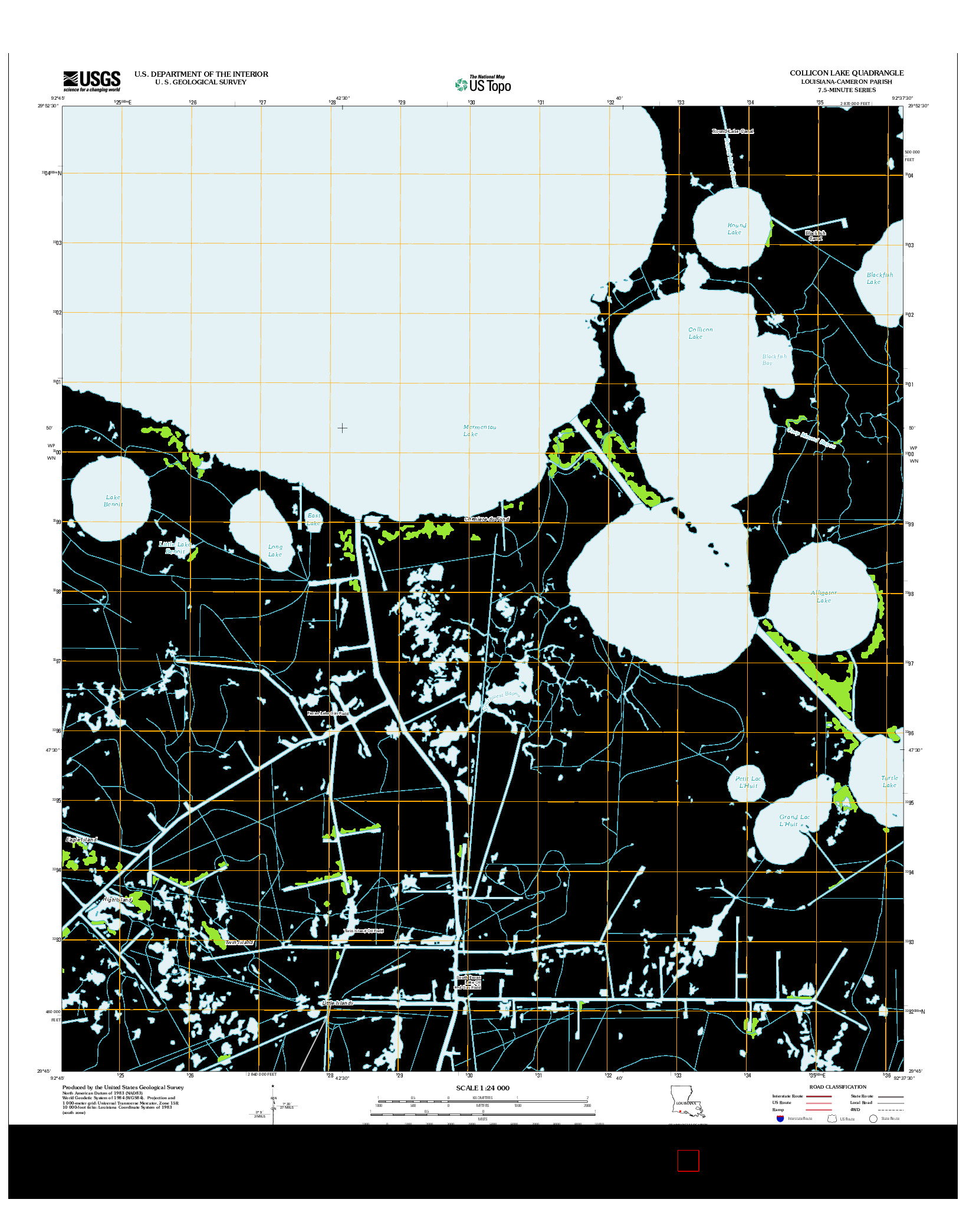 USGS US TOPO 7.5-MINUTE MAP FOR COLLICON LAKE, LA 2012