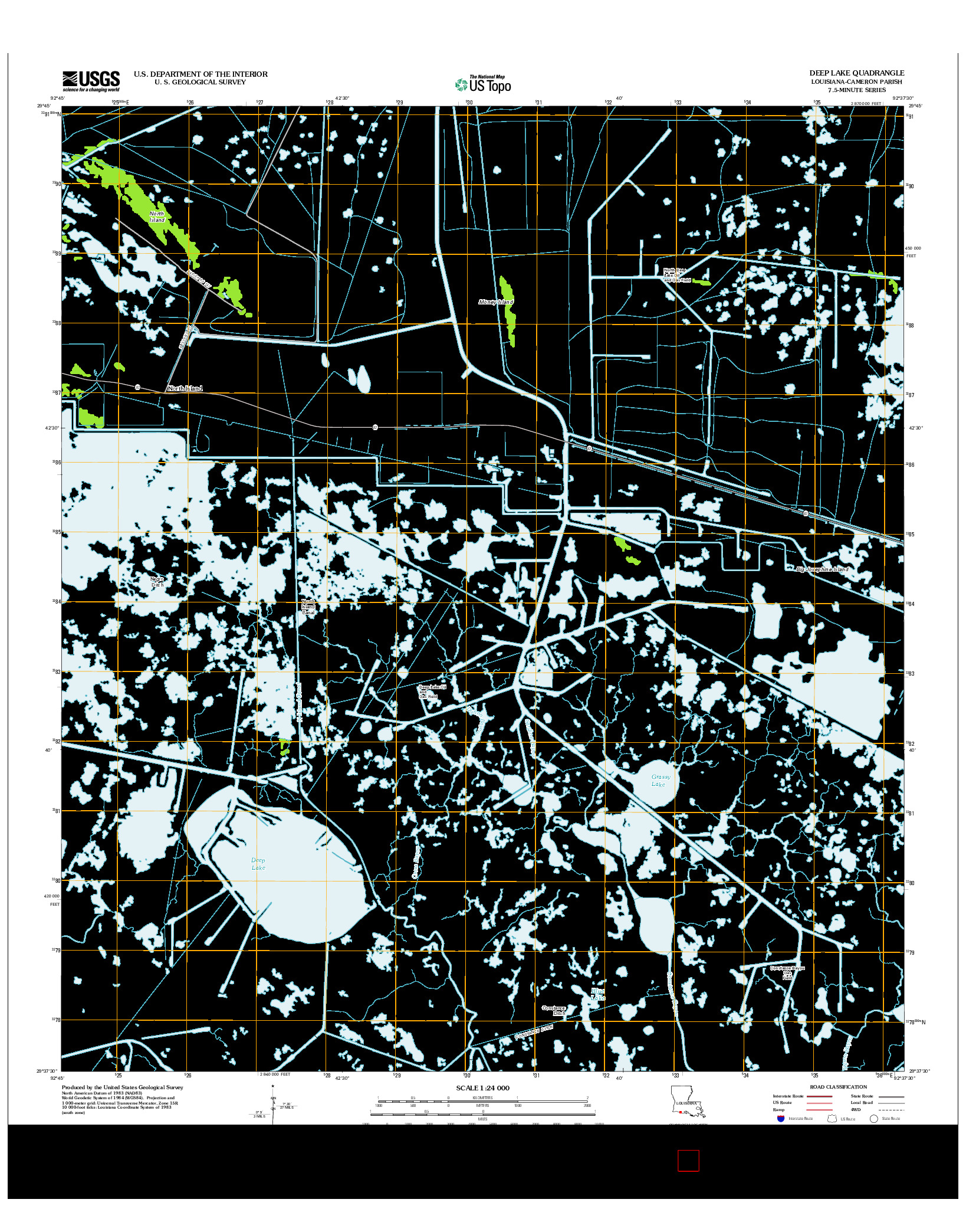 USGS US TOPO 7.5-MINUTE MAP FOR DEEP LAKE, LA 2012