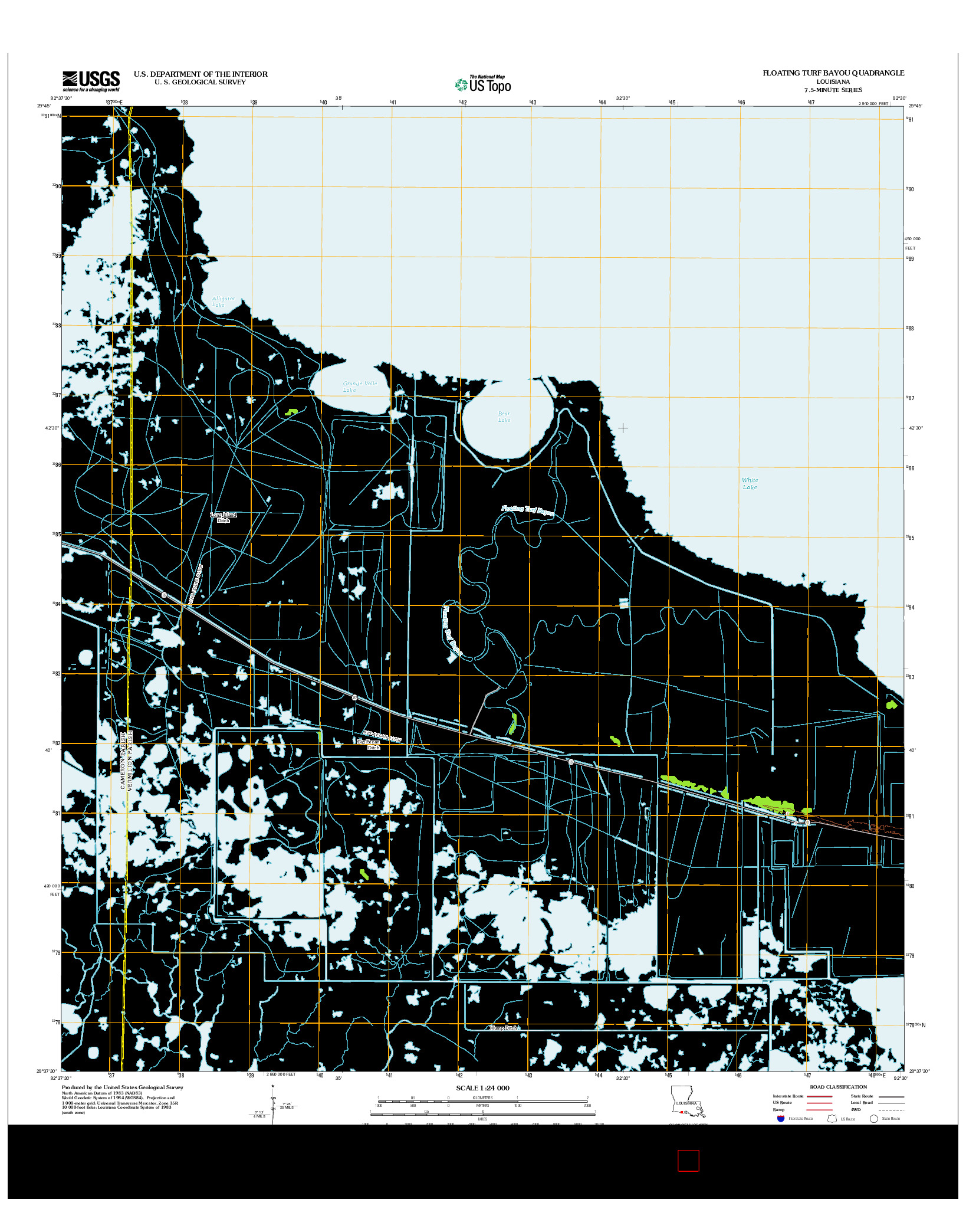 USGS US TOPO 7.5-MINUTE MAP FOR FLOATING TURF BAYOU, LA 2012