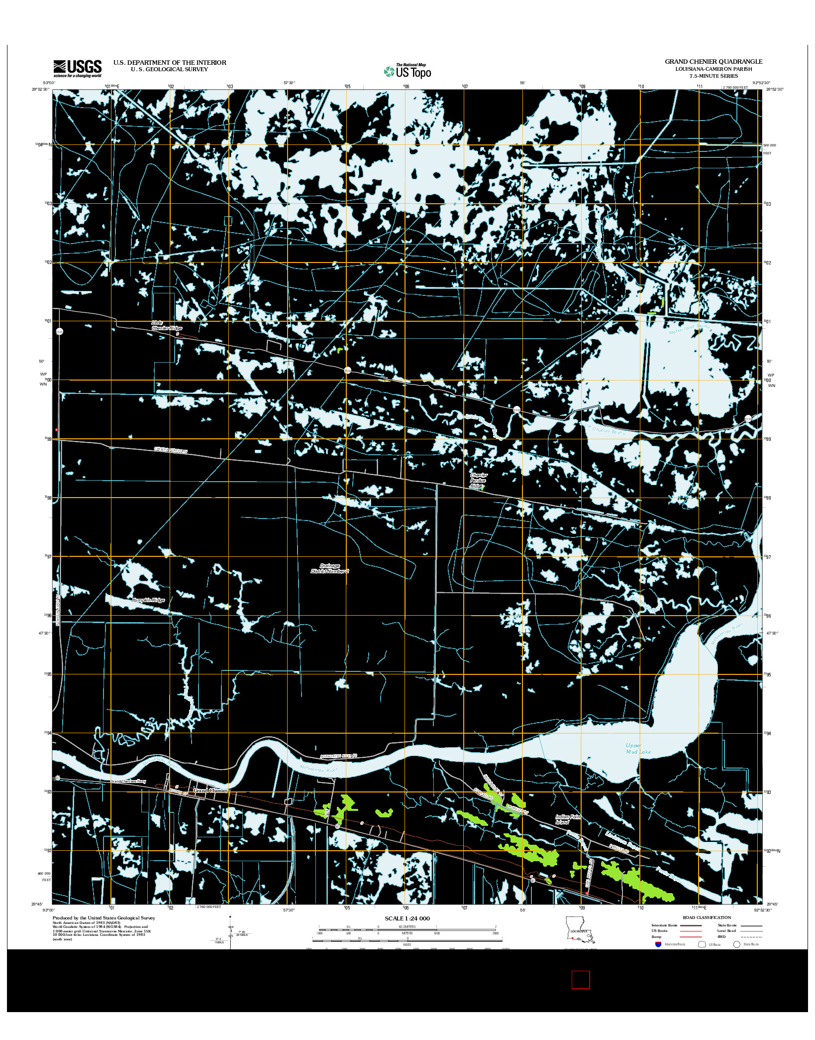 USGS US TOPO 7.5-MINUTE MAP FOR GRAND CHENIER, LA 2012
