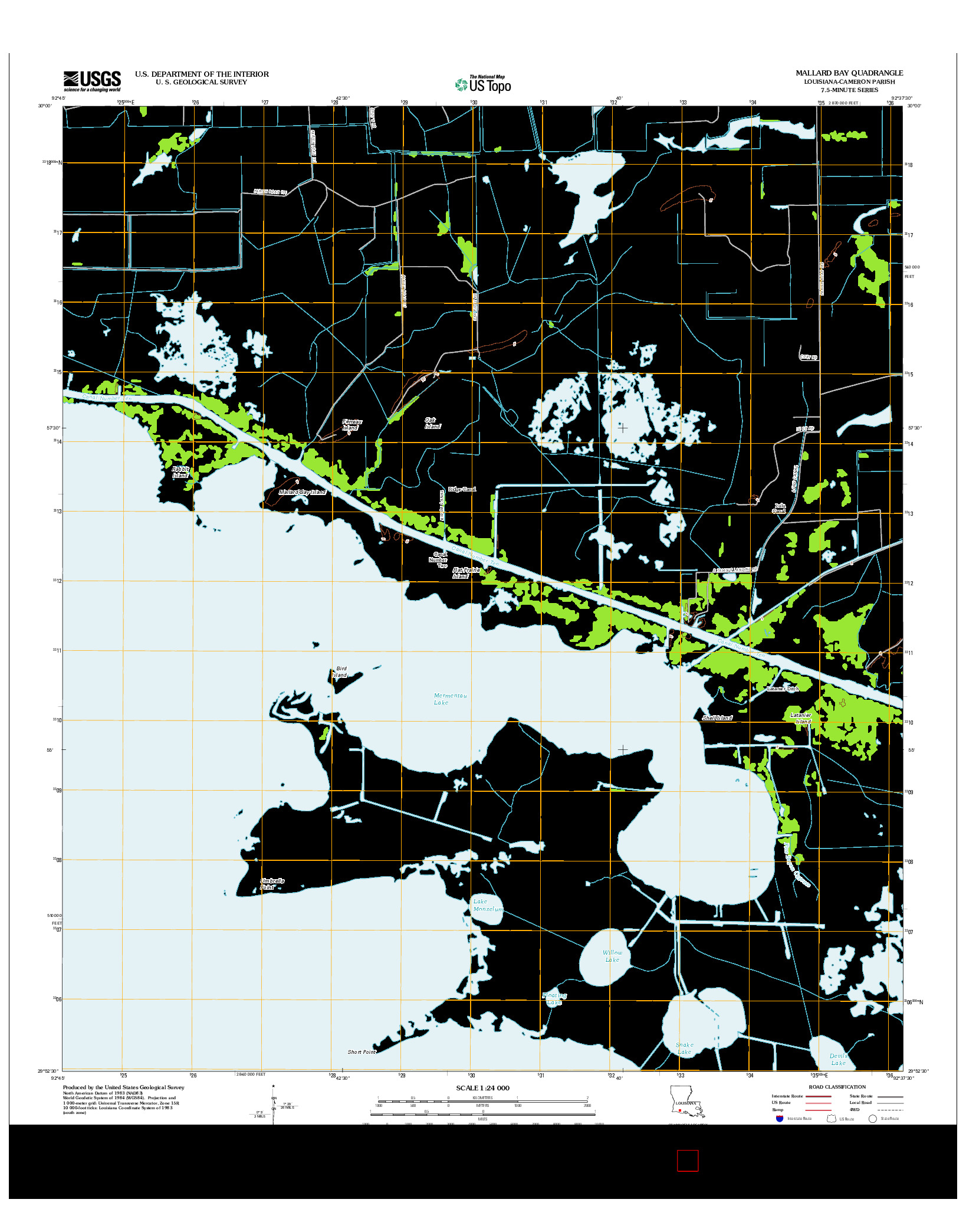 USGS US TOPO 7.5-MINUTE MAP FOR MALLARD BAY, LA 2012