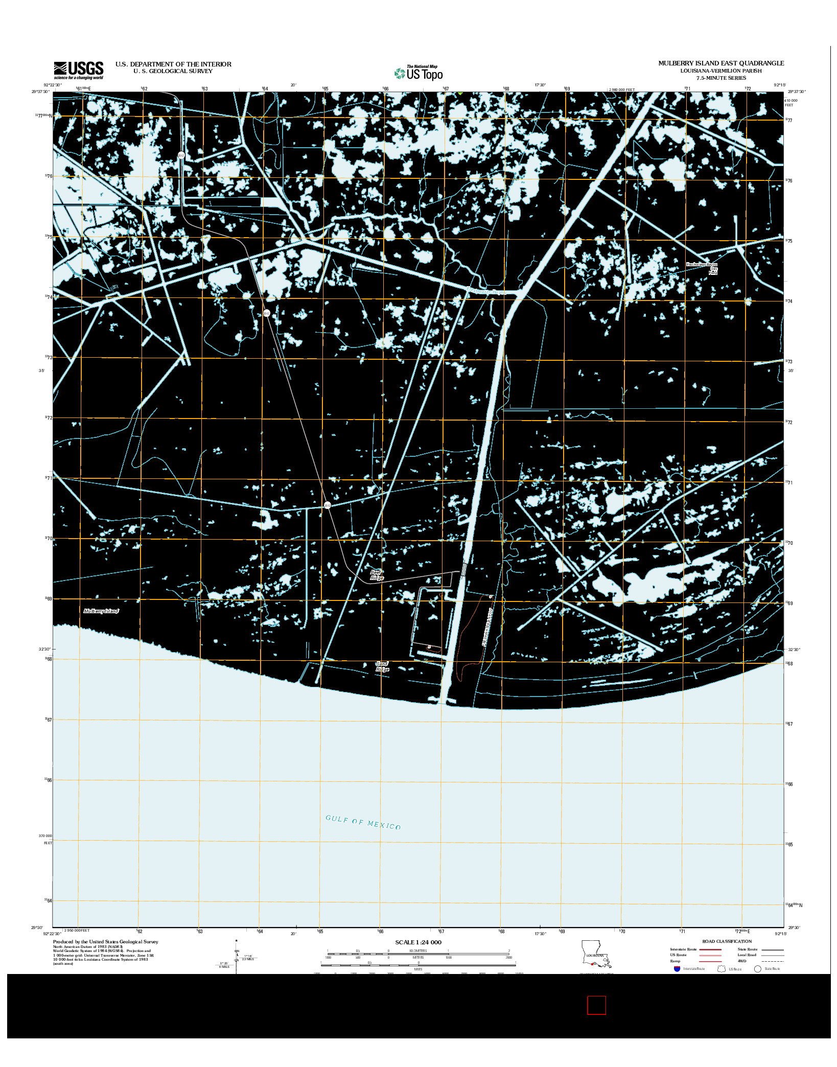 USGS US TOPO 7.5-MINUTE MAP FOR MULBERRY ISLAND EAST, LA 2012