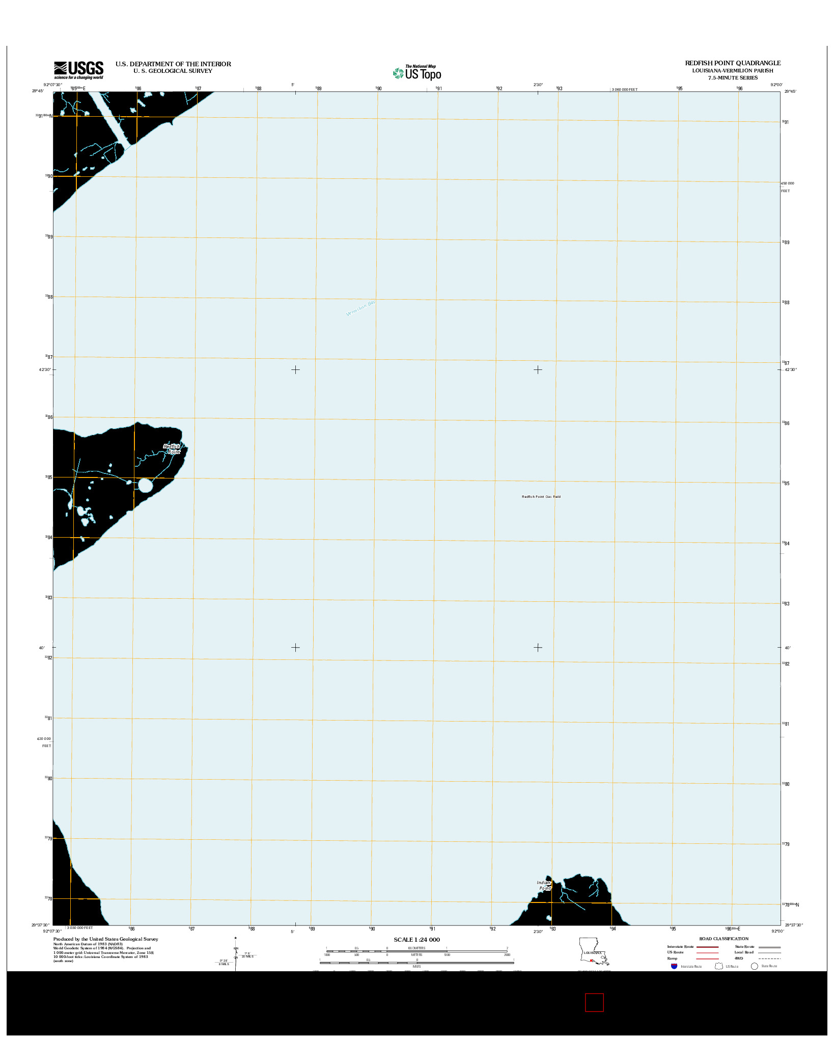 USGS US TOPO 7.5-MINUTE MAP FOR REDFISH POINT, LA 2012