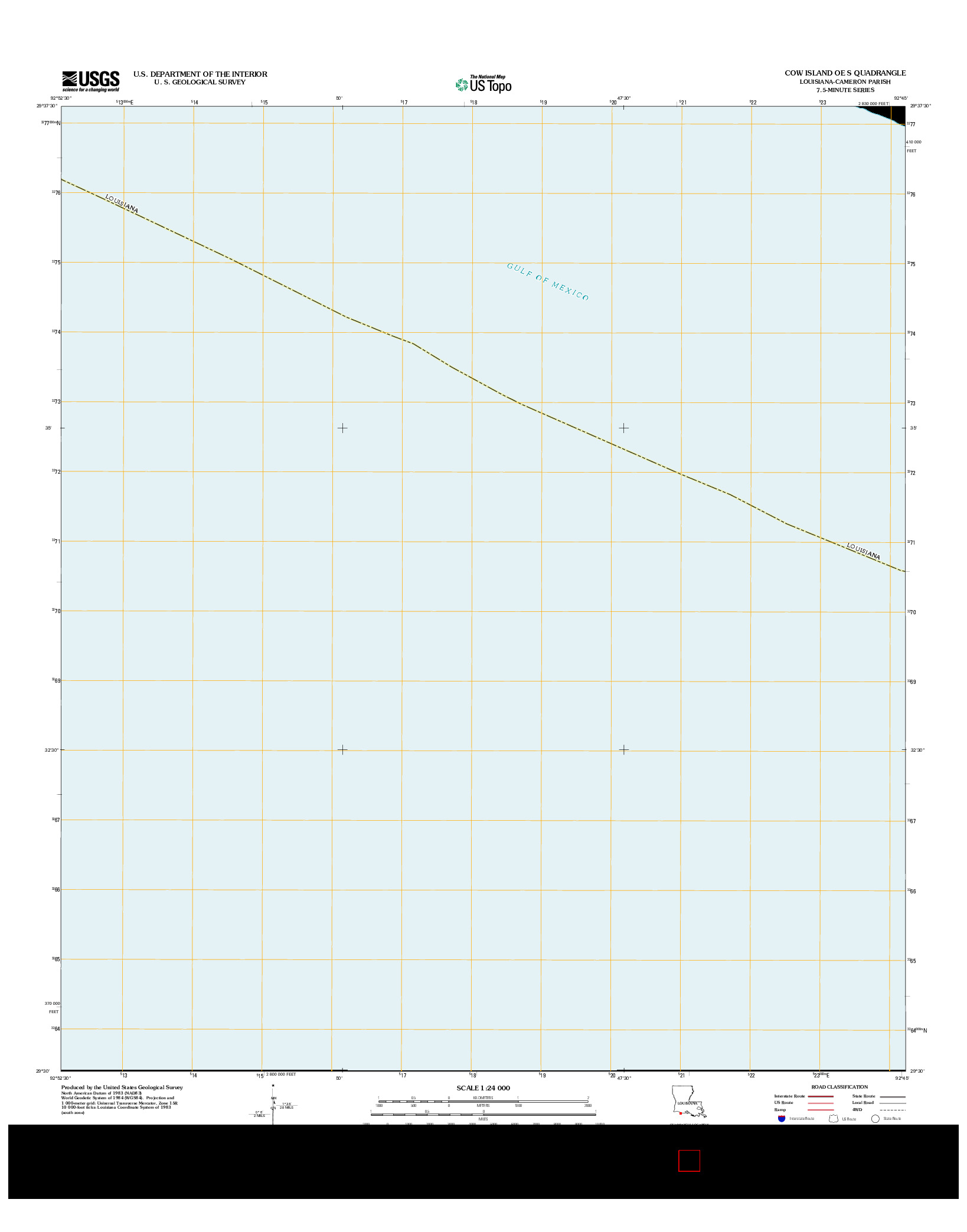 USGS US TOPO 7.5-MINUTE MAP FOR COW ISLAND OE S, LA 2012