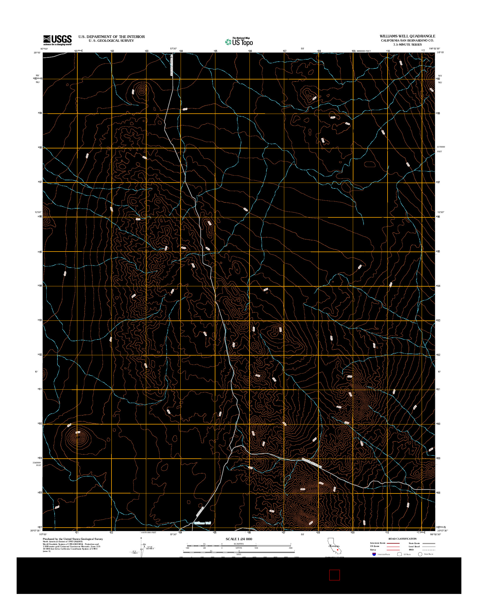 USGS US TOPO 7.5-MINUTE MAP FOR WILLIAMS WELL, CA 2012