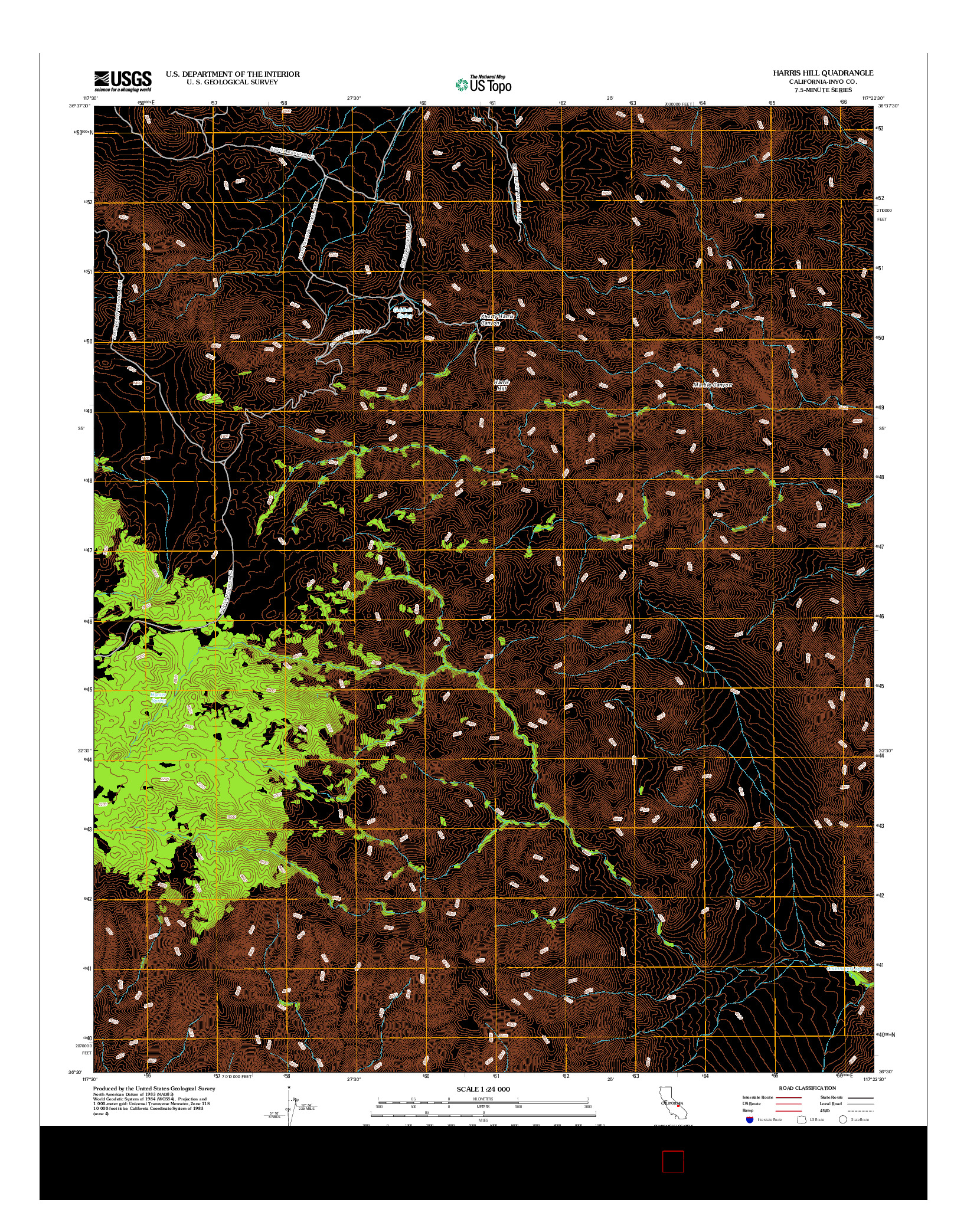 USGS US TOPO 7.5-MINUTE MAP FOR HARRIS HILL, CA 2012