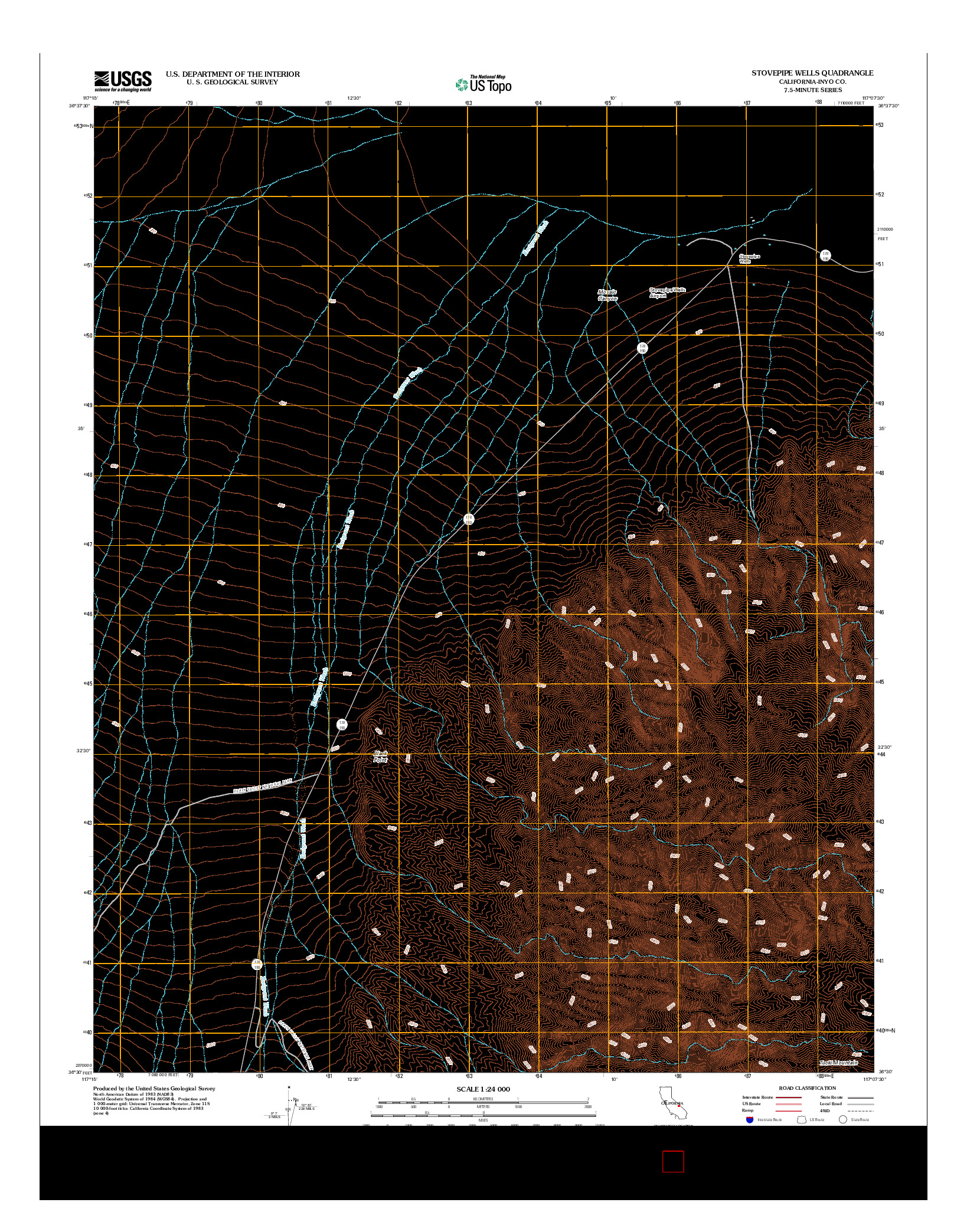 USGS US TOPO 7.5-MINUTE MAP FOR STOVEPIPE WELLS, CA 2012