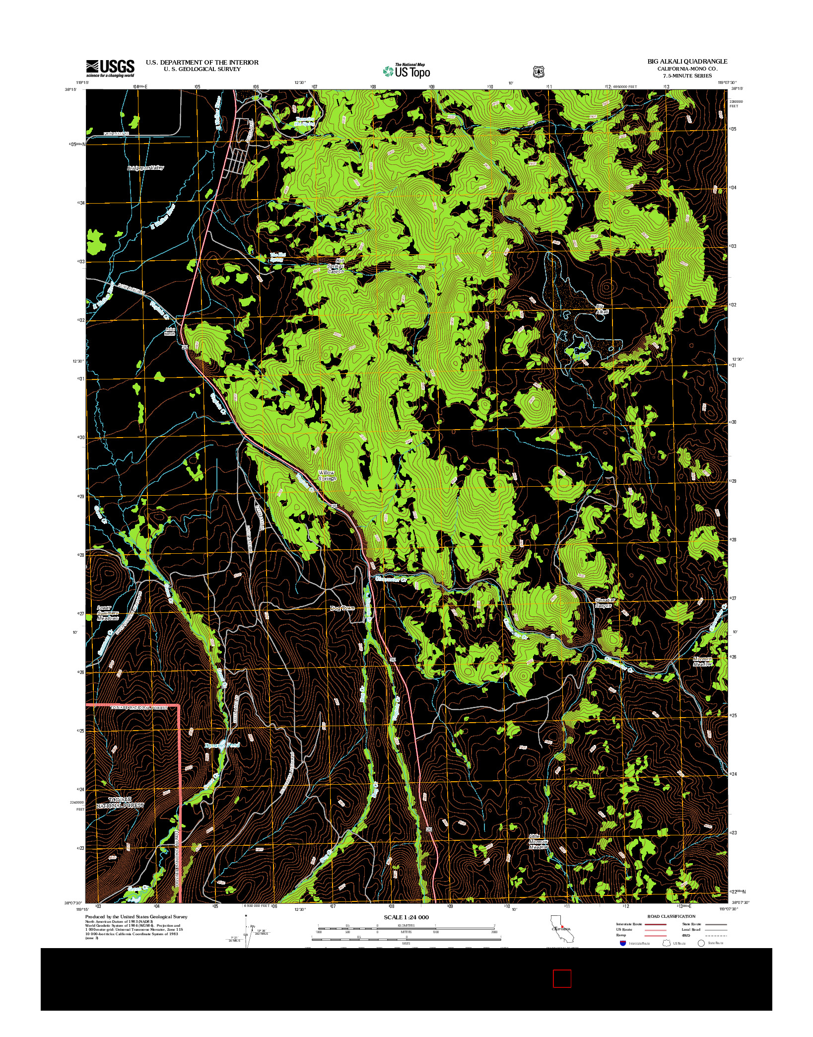 USGS US TOPO 7.5-MINUTE MAP FOR BIG ALKALI, CA 2012