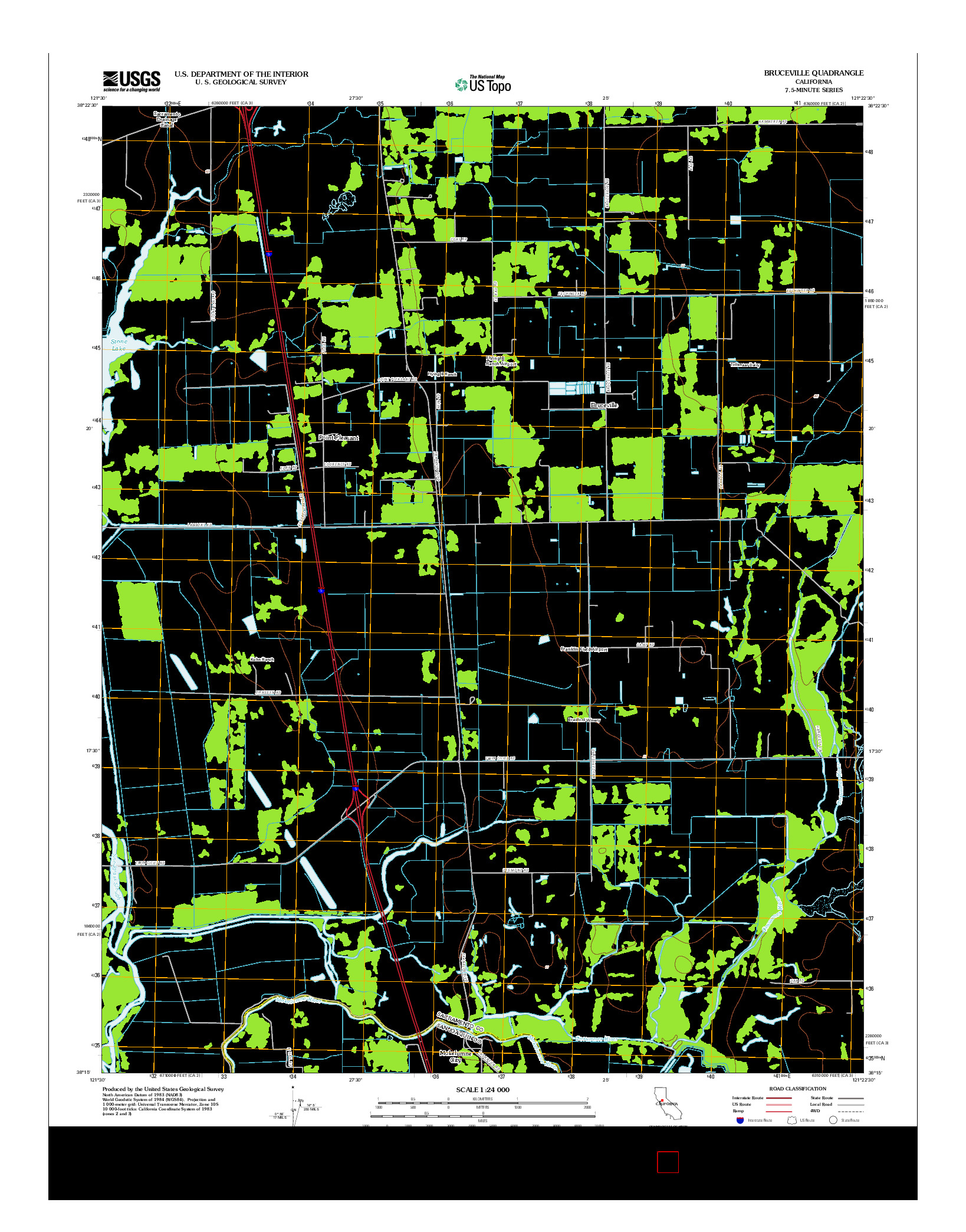 USGS US TOPO 7.5-MINUTE MAP FOR BRUCEVILLE, CA 2012