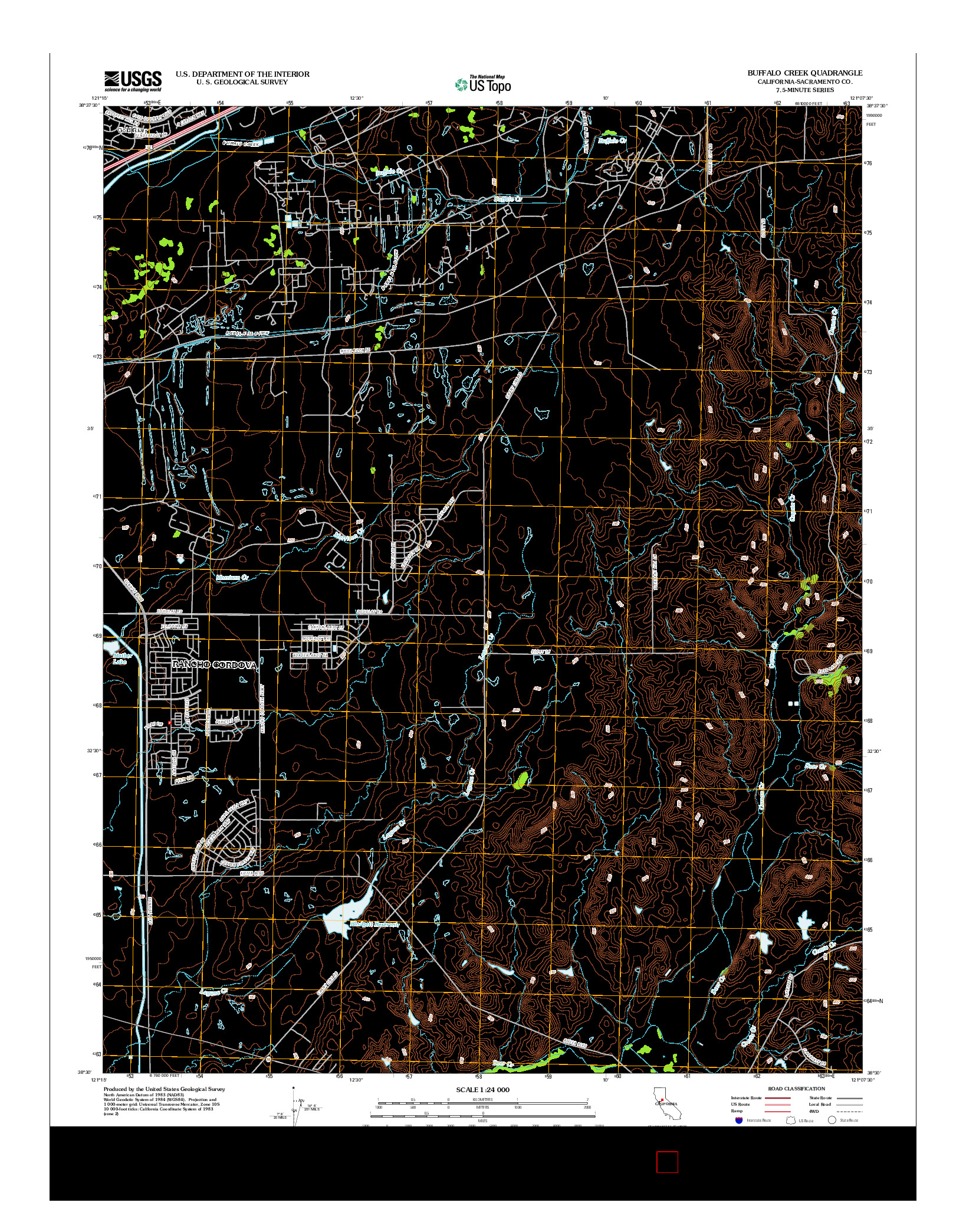 USGS US TOPO 7.5-MINUTE MAP FOR BUFFALO CREEK, CA 2012