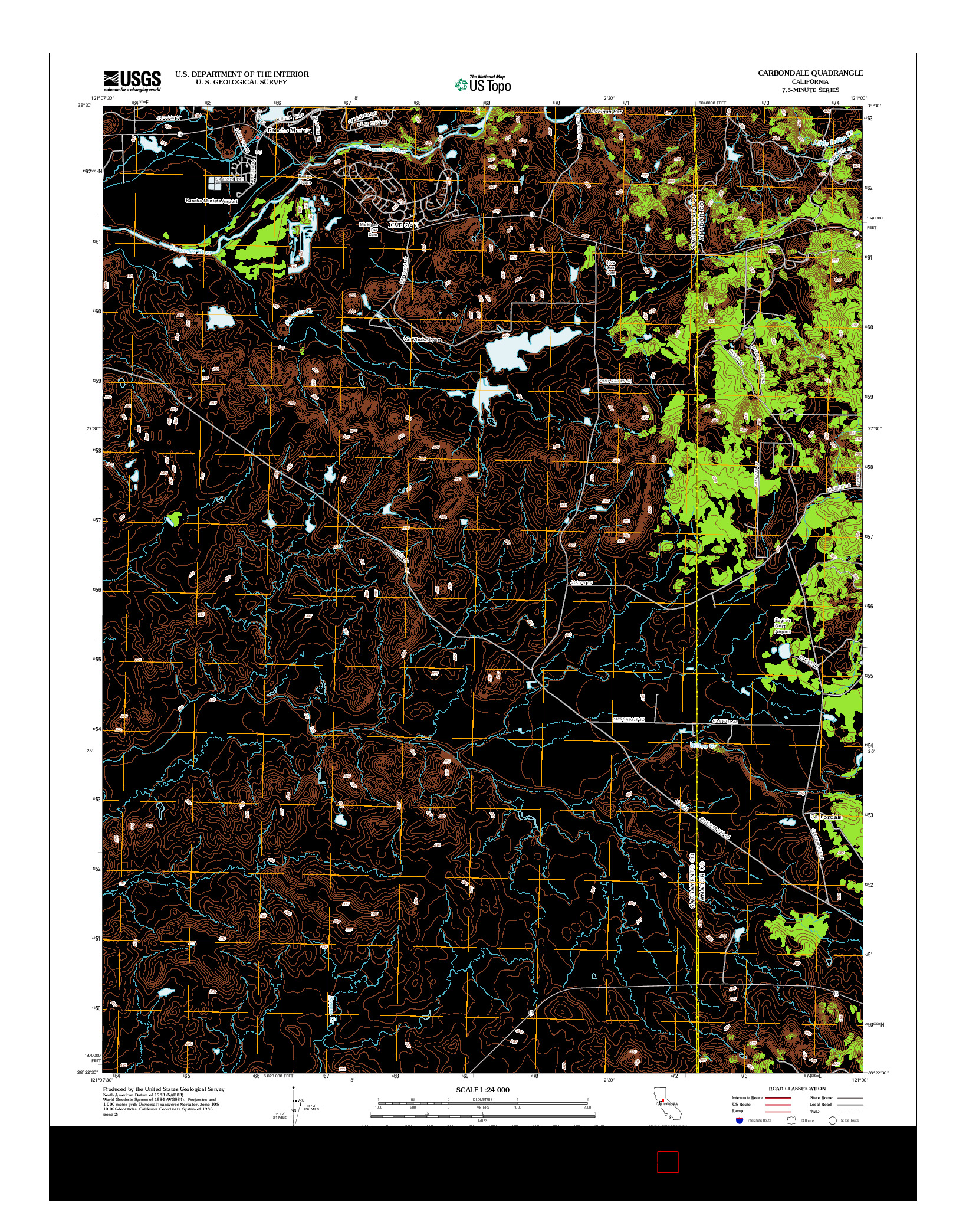 USGS US TOPO 7.5-MINUTE MAP FOR CARBONDALE, CA 2012