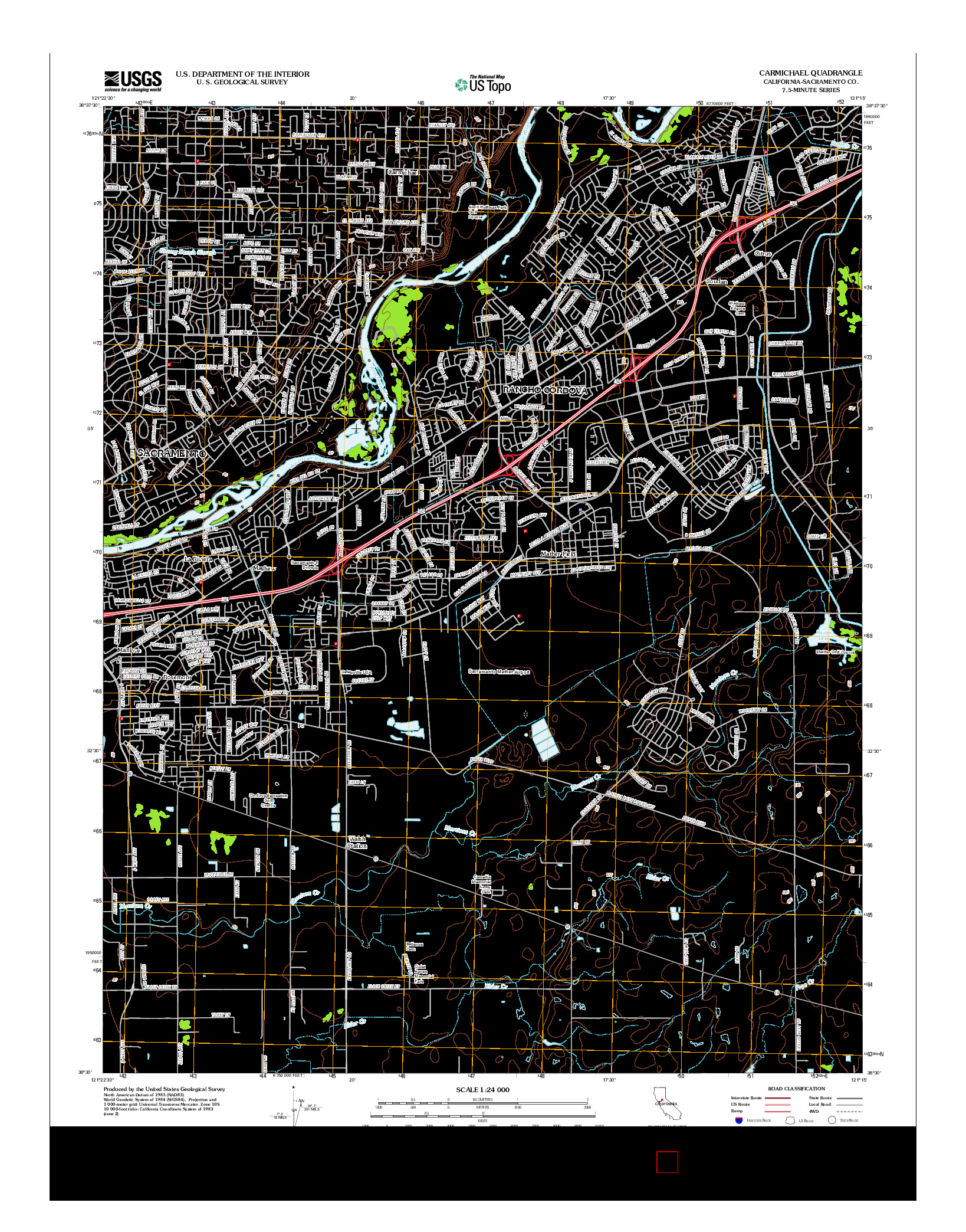 USGS US TOPO 7.5-MINUTE MAP FOR CARMICHAEL, CA 2012