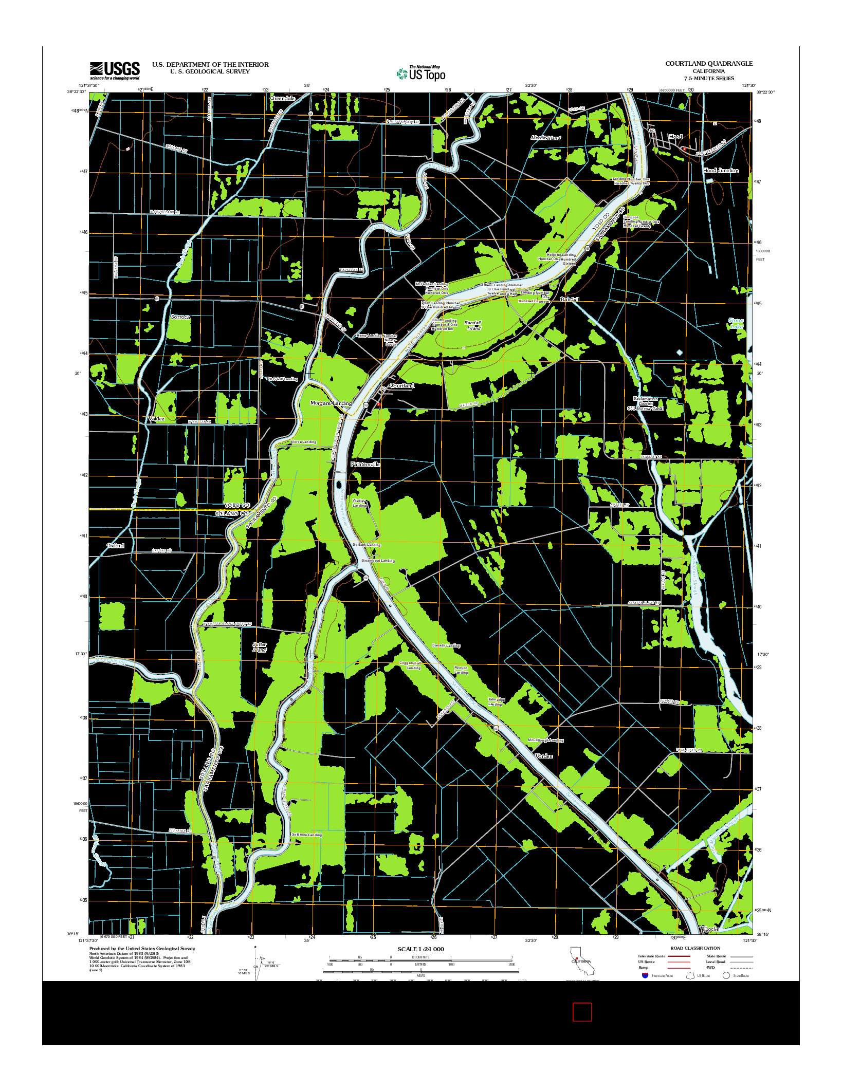 USGS US TOPO 7.5-MINUTE MAP FOR COURTLAND, CA 2012