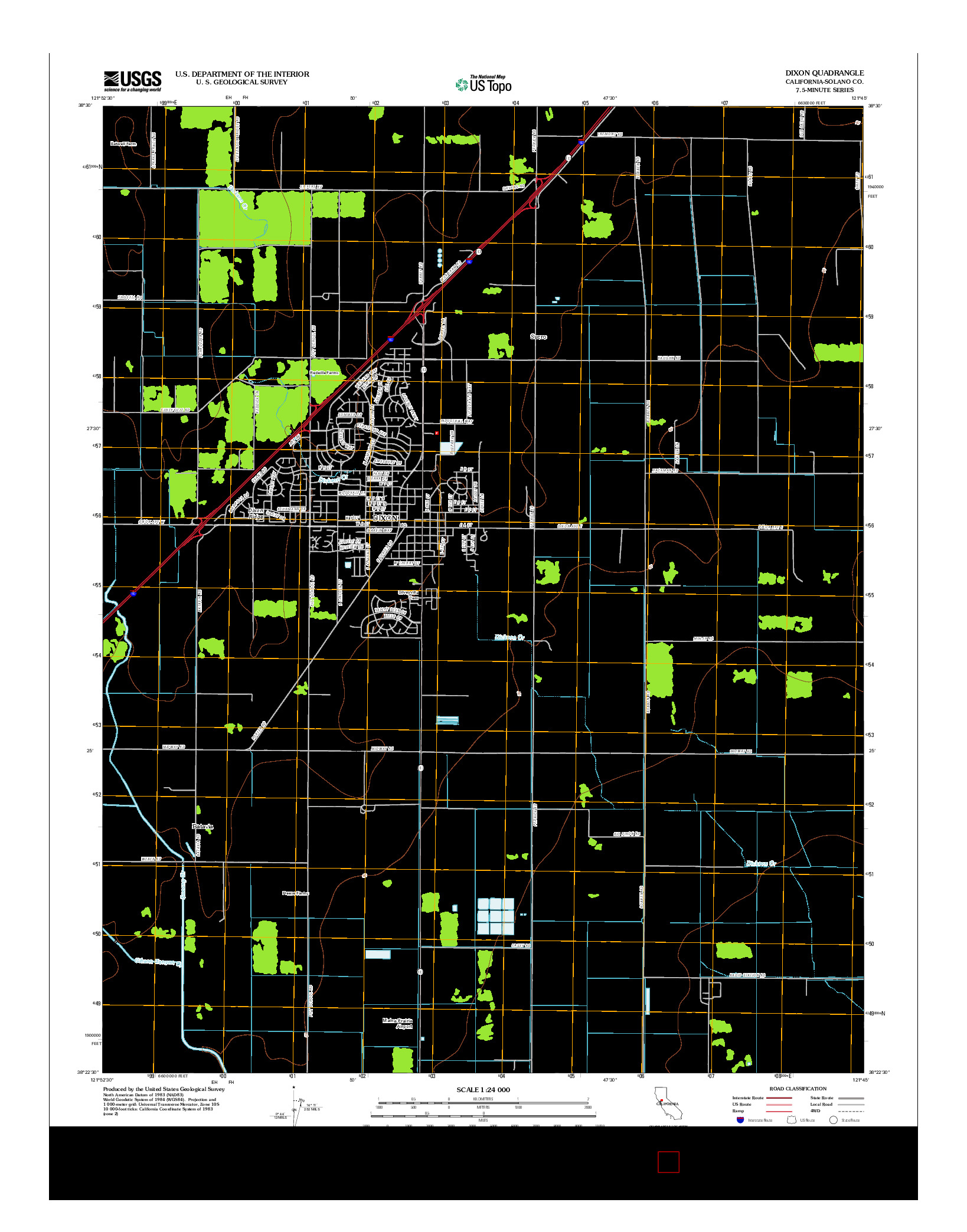 USGS US TOPO 7.5-MINUTE MAP FOR DIXON, CA 2012
