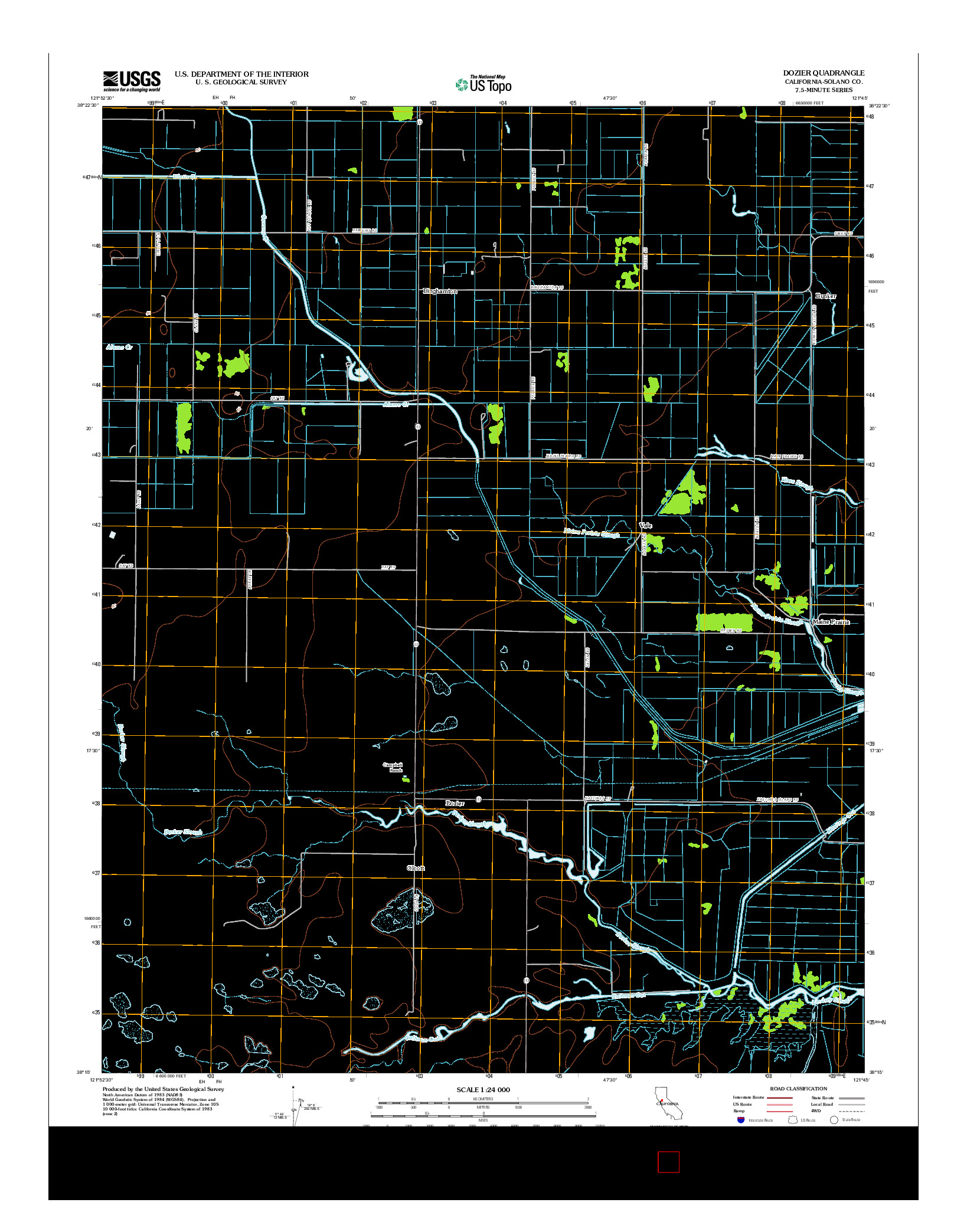 USGS US TOPO 7.5-MINUTE MAP FOR DOZIER, CA 2012