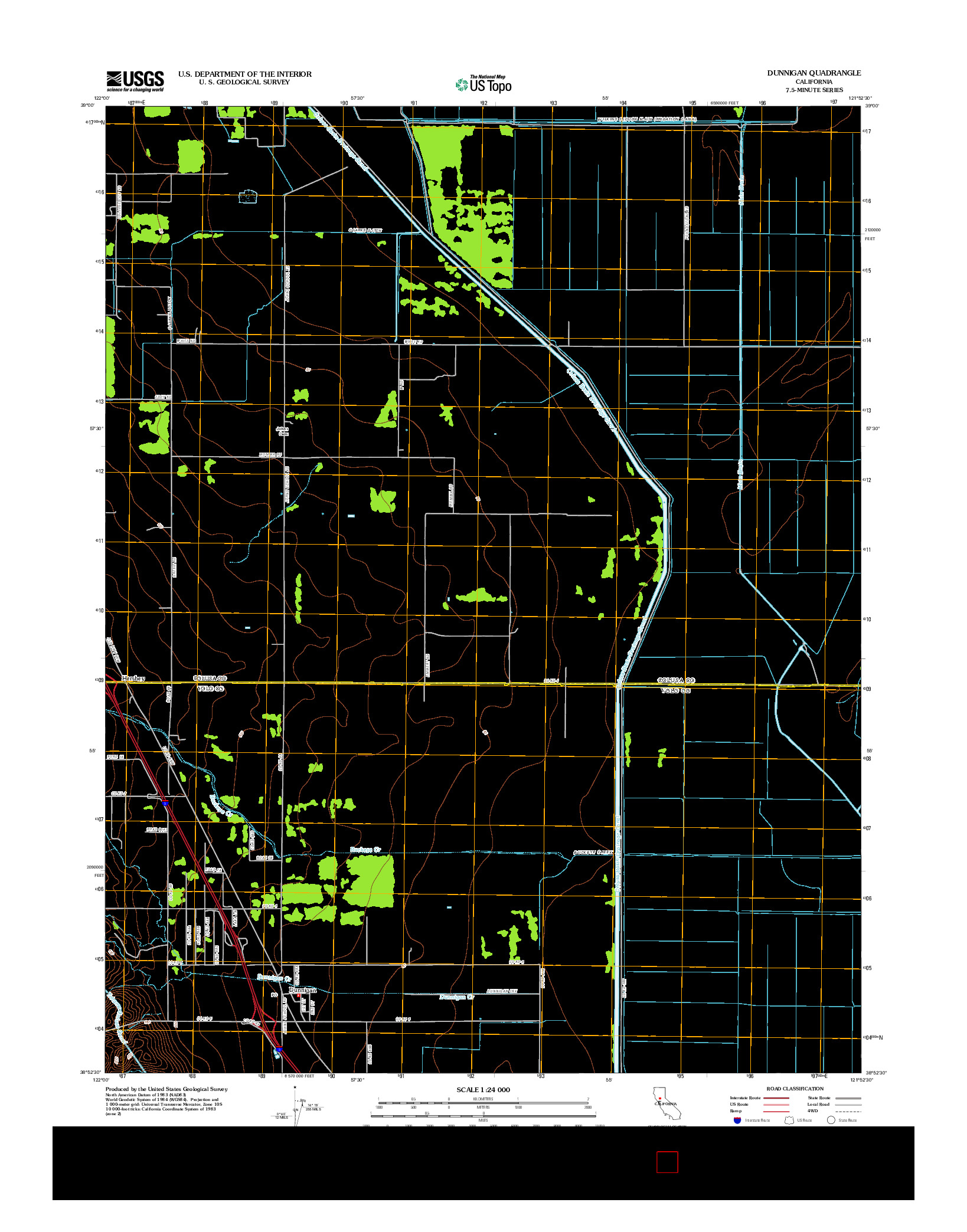 USGS US TOPO 7.5-MINUTE MAP FOR DUNNIGAN, CA 2012