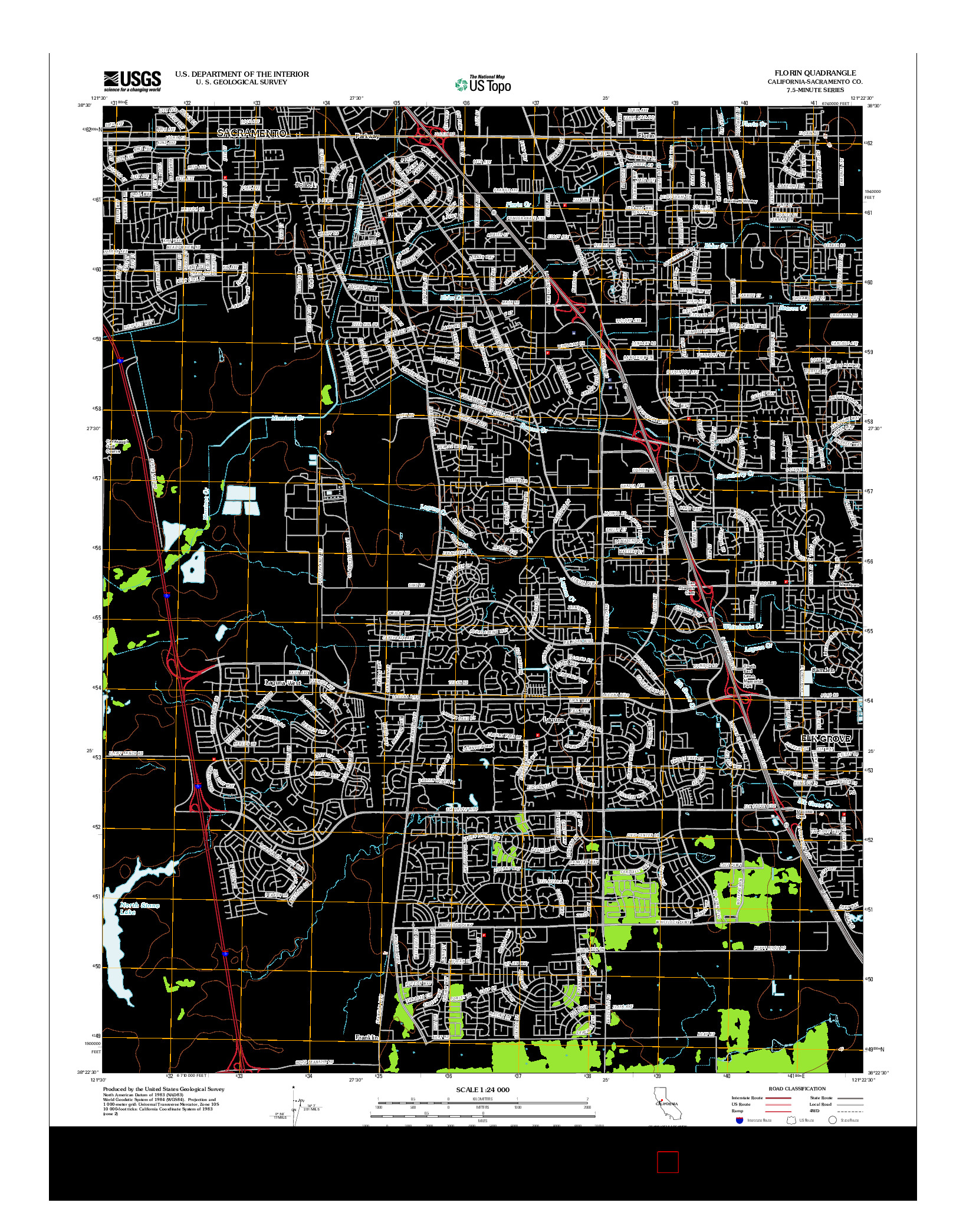 USGS US TOPO 7.5-MINUTE MAP FOR FLORIN, CA 2012