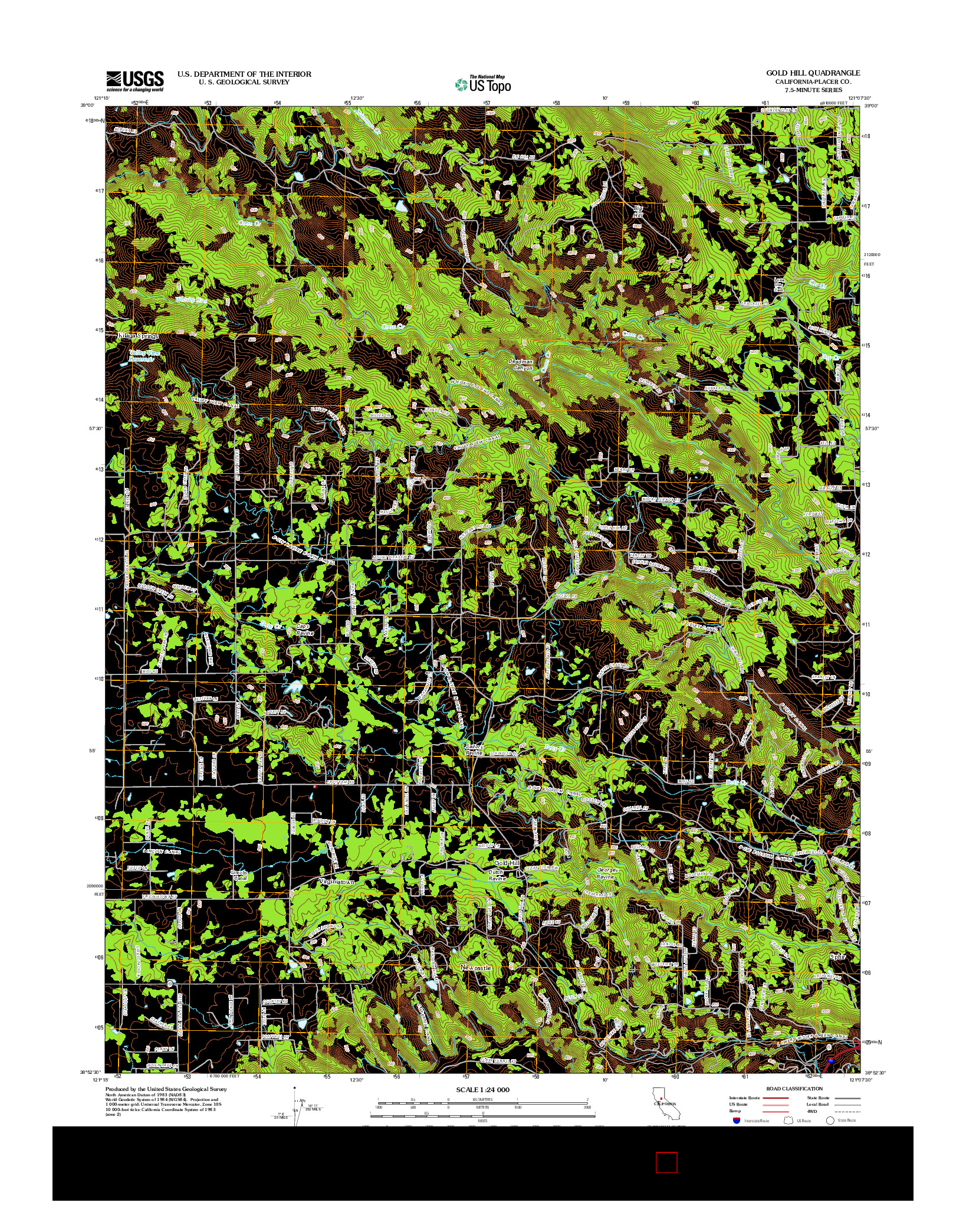 USGS US TOPO 7.5-MINUTE MAP FOR GOLD HILL, CA 2012