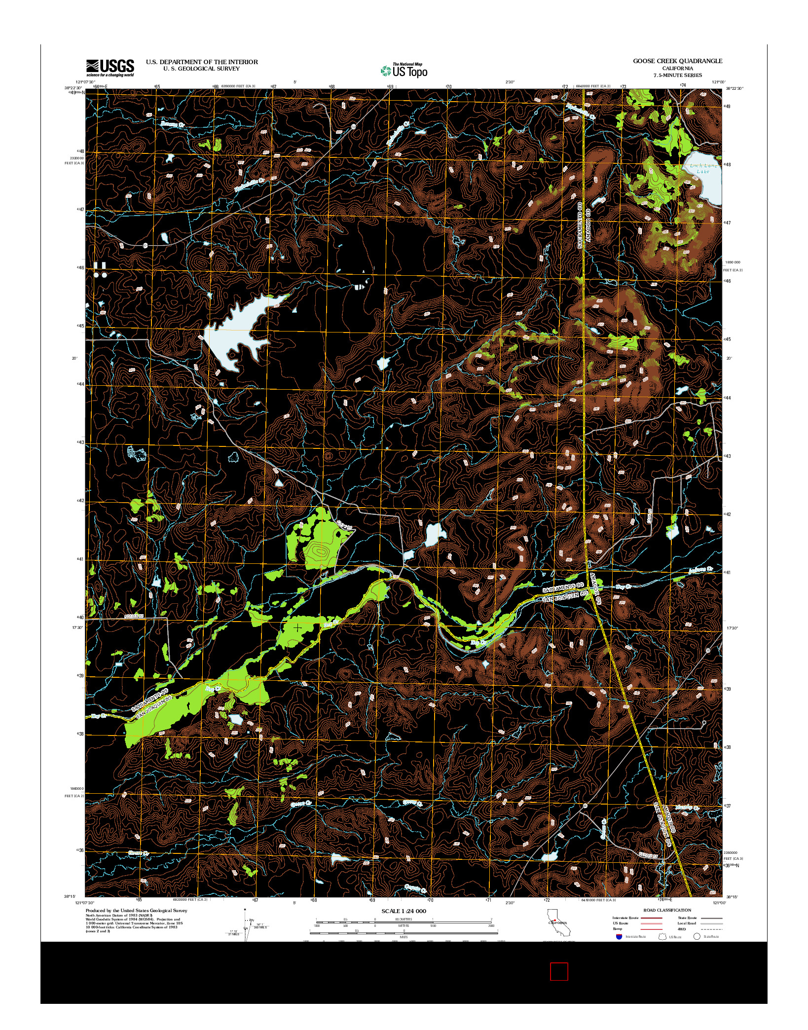 USGS US TOPO 7.5-MINUTE MAP FOR GOOSE CREEK, CA 2012