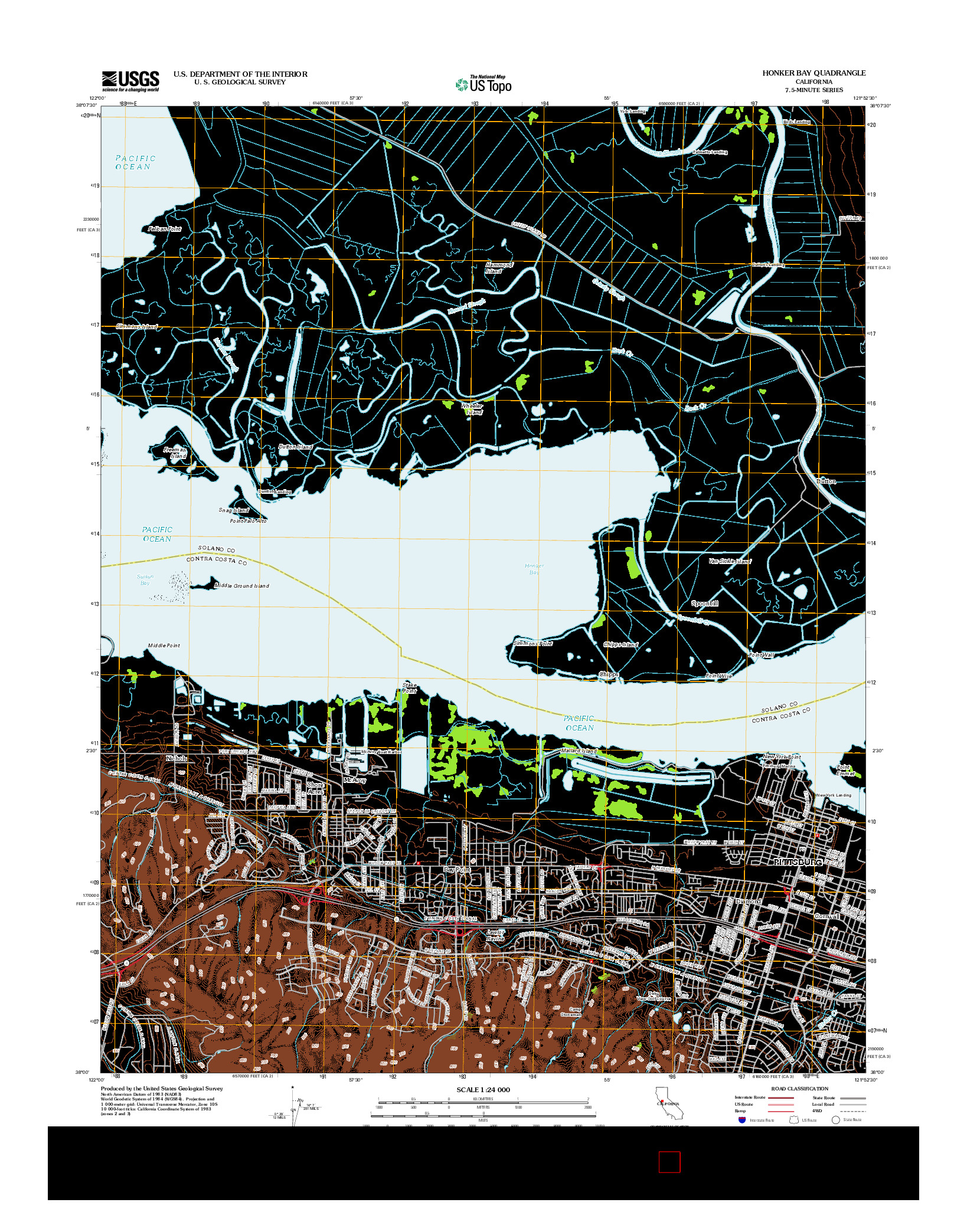 USGS US TOPO 7.5-MINUTE MAP FOR HONKER BAY, CA 2012