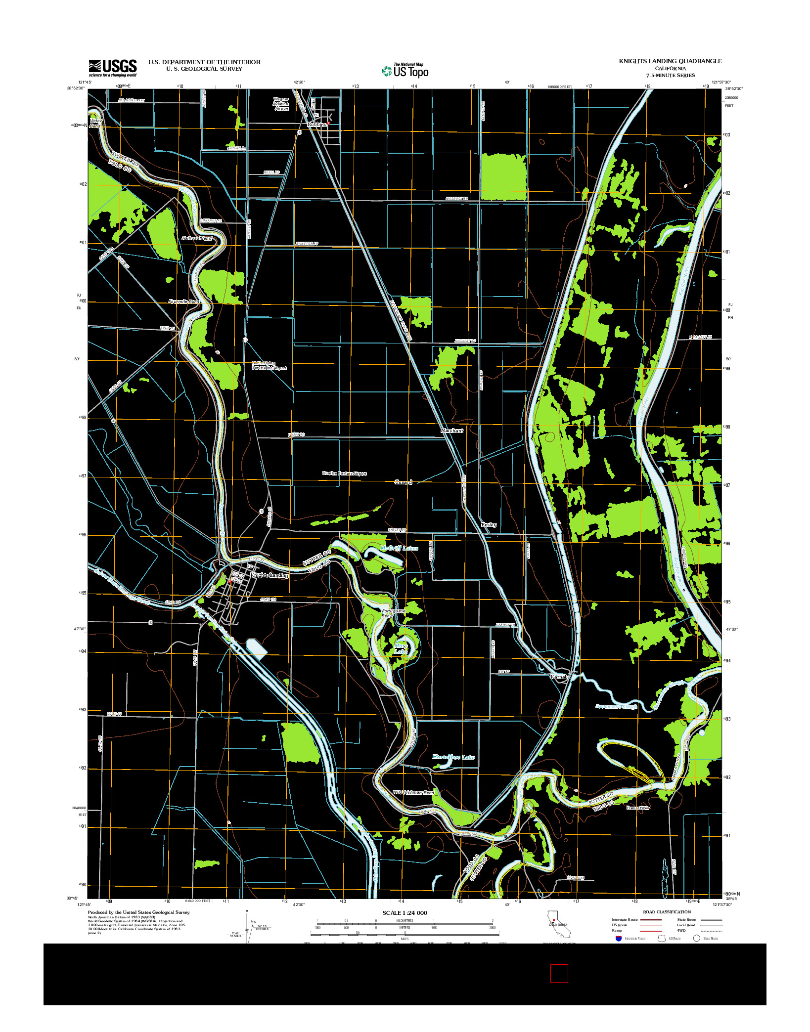 USGS US TOPO 7.5-MINUTE MAP FOR KNIGHTS LANDING, CA 2012