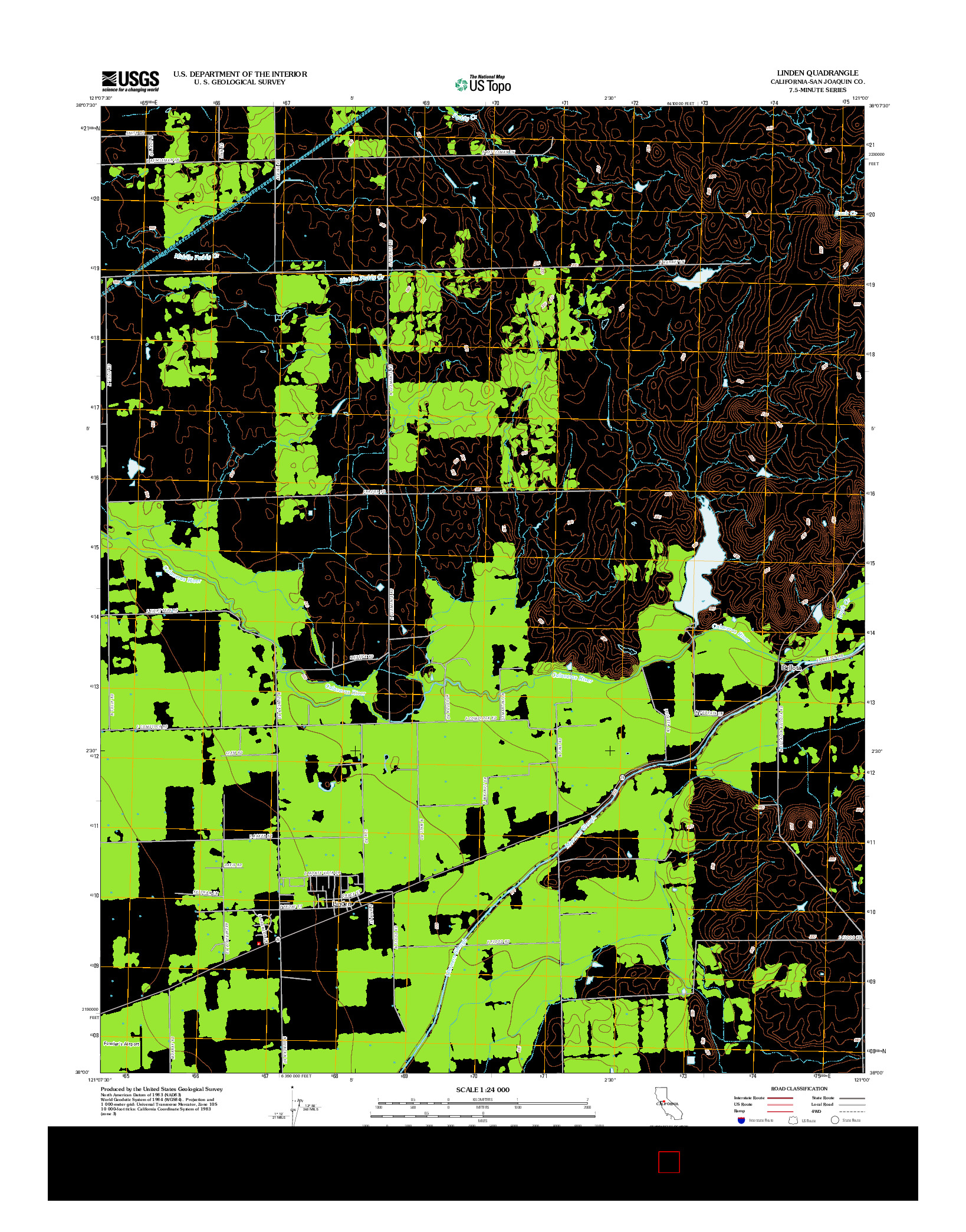 USGS US TOPO 7.5-MINUTE MAP FOR LINDEN, CA 2012