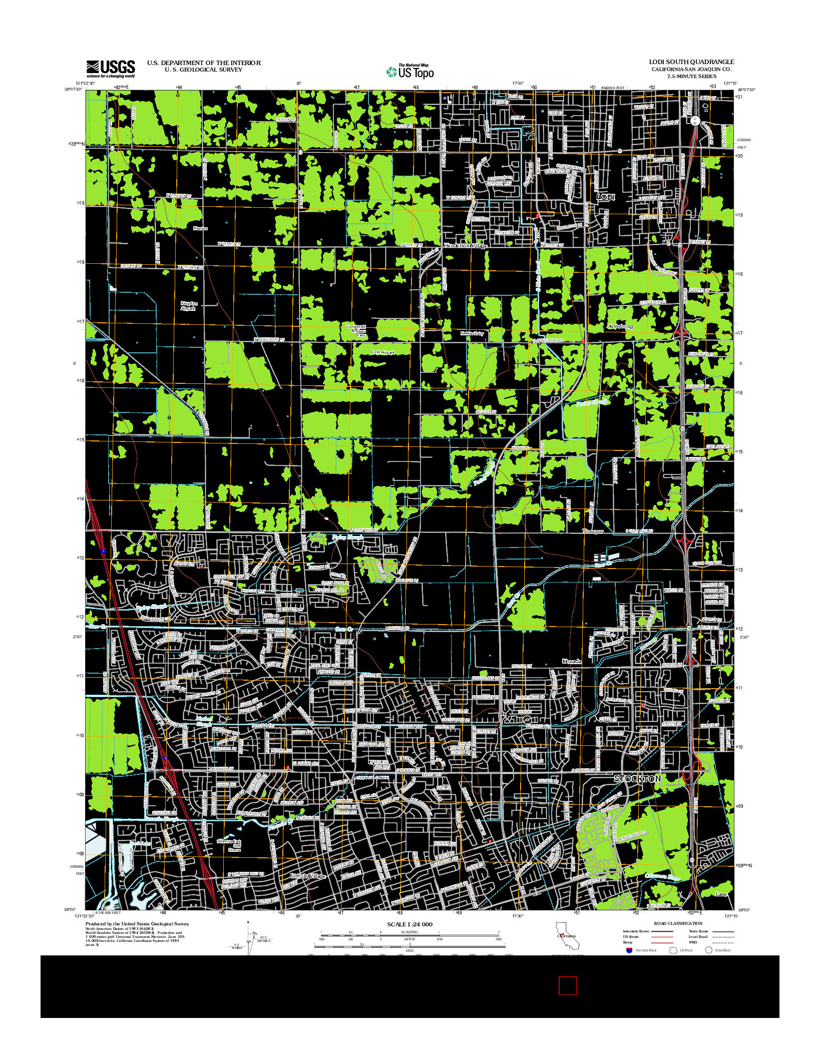 USGS US TOPO 7.5-MINUTE MAP FOR LODI SOUTH, CA 2012