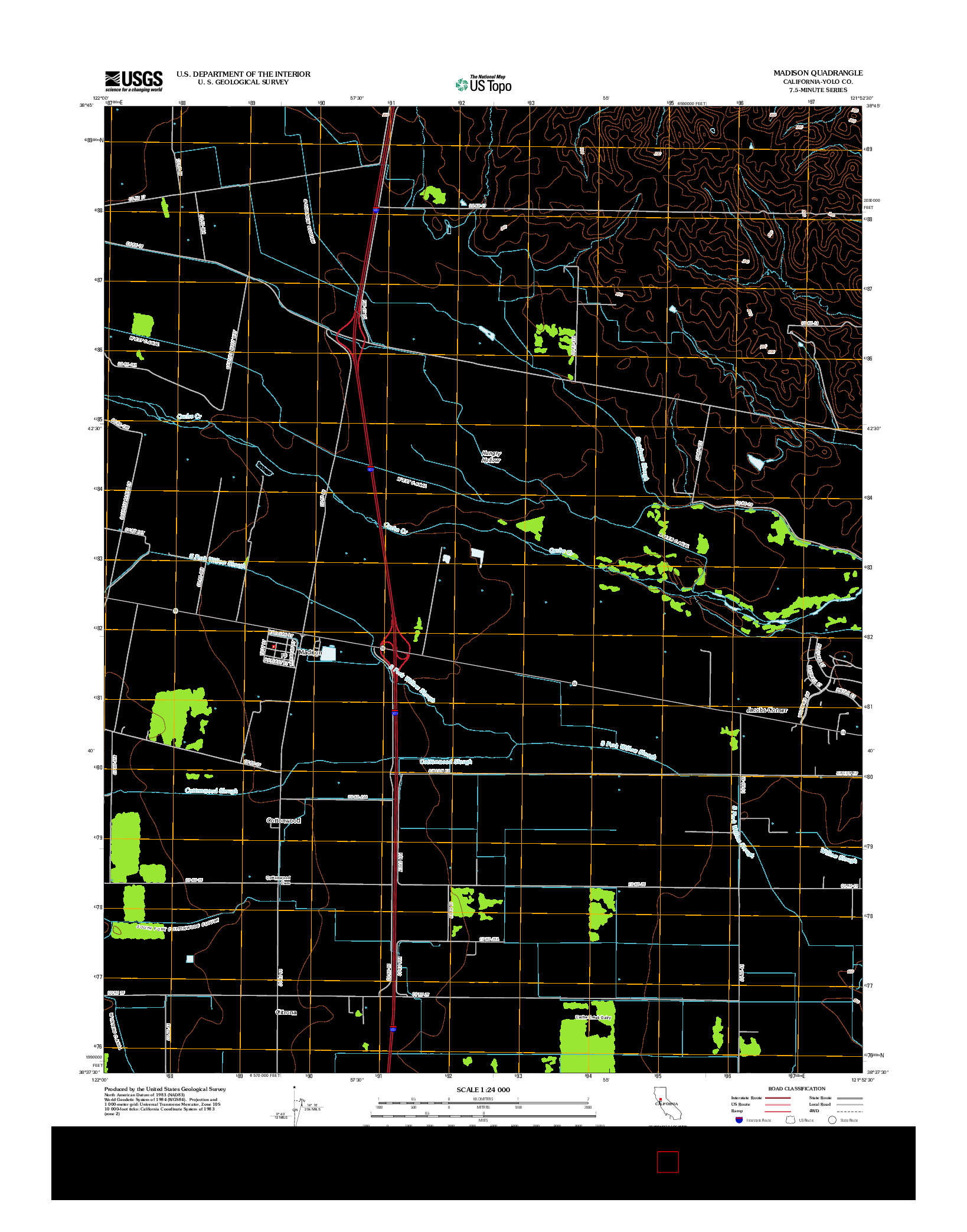 USGS US TOPO 7.5-MINUTE MAP FOR MADISON, CA 2012