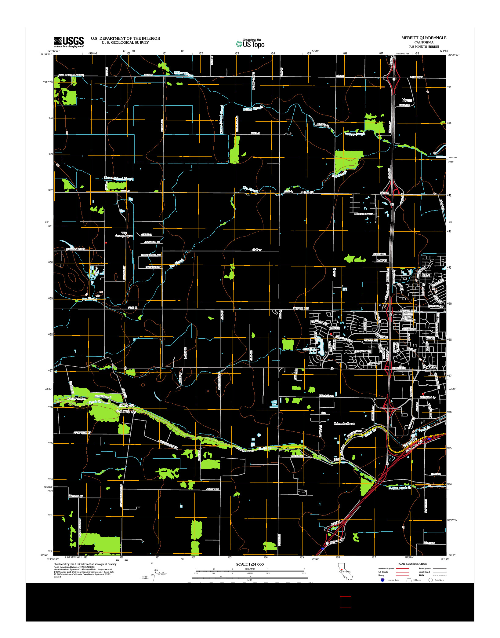 USGS US TOPO 7.5-MINUTE MAP FOR MERRITT, CA 2012