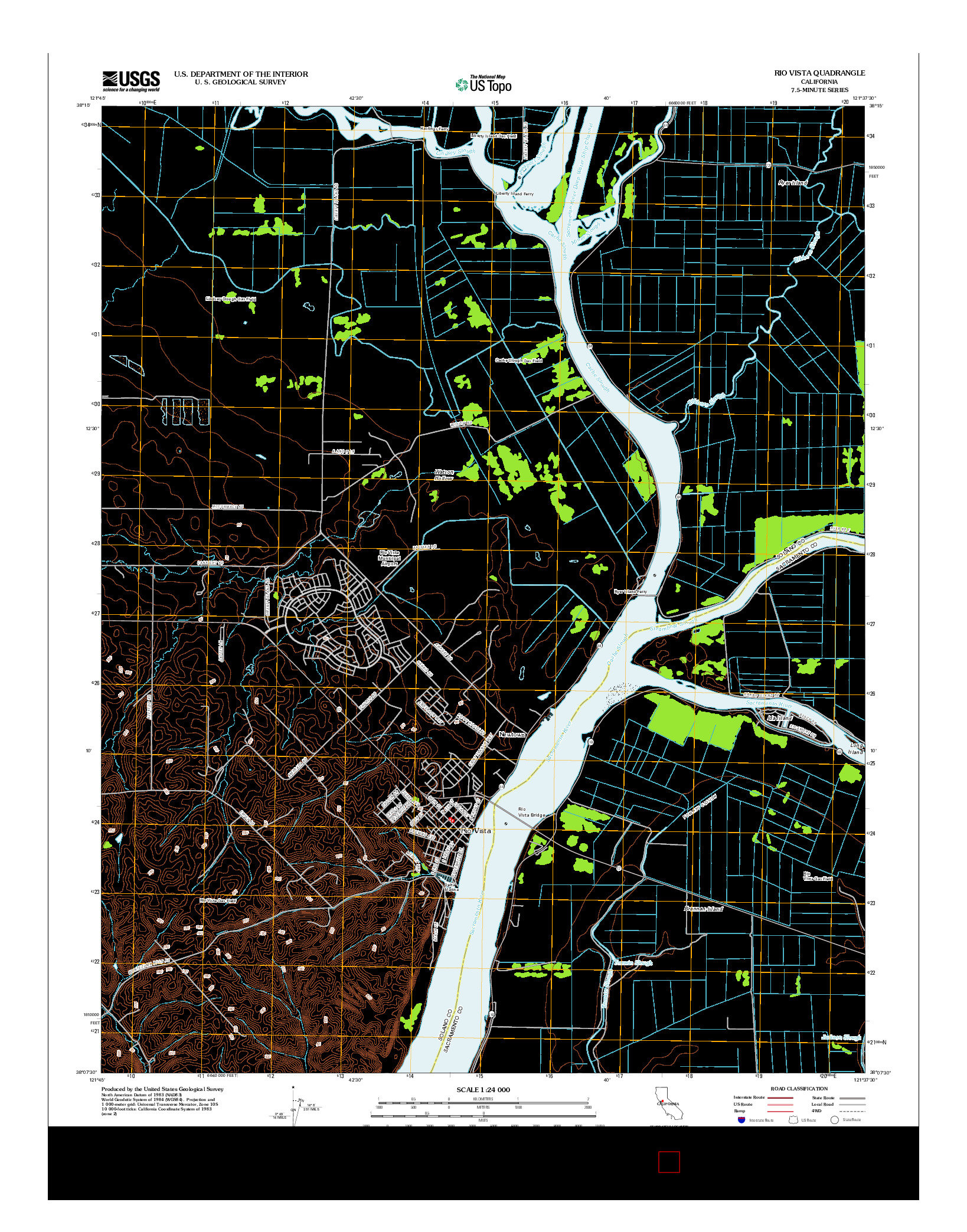 USGS US TOPO 7.5-MINUTE MAP FOR RIO VISTA, CA 2012