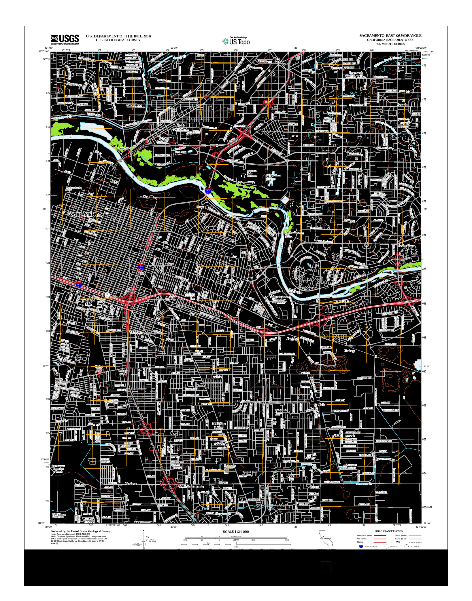 USGS US TOPO 7.5-MINUTE MAP FOR SACRAMENTO EAST, CA 2012