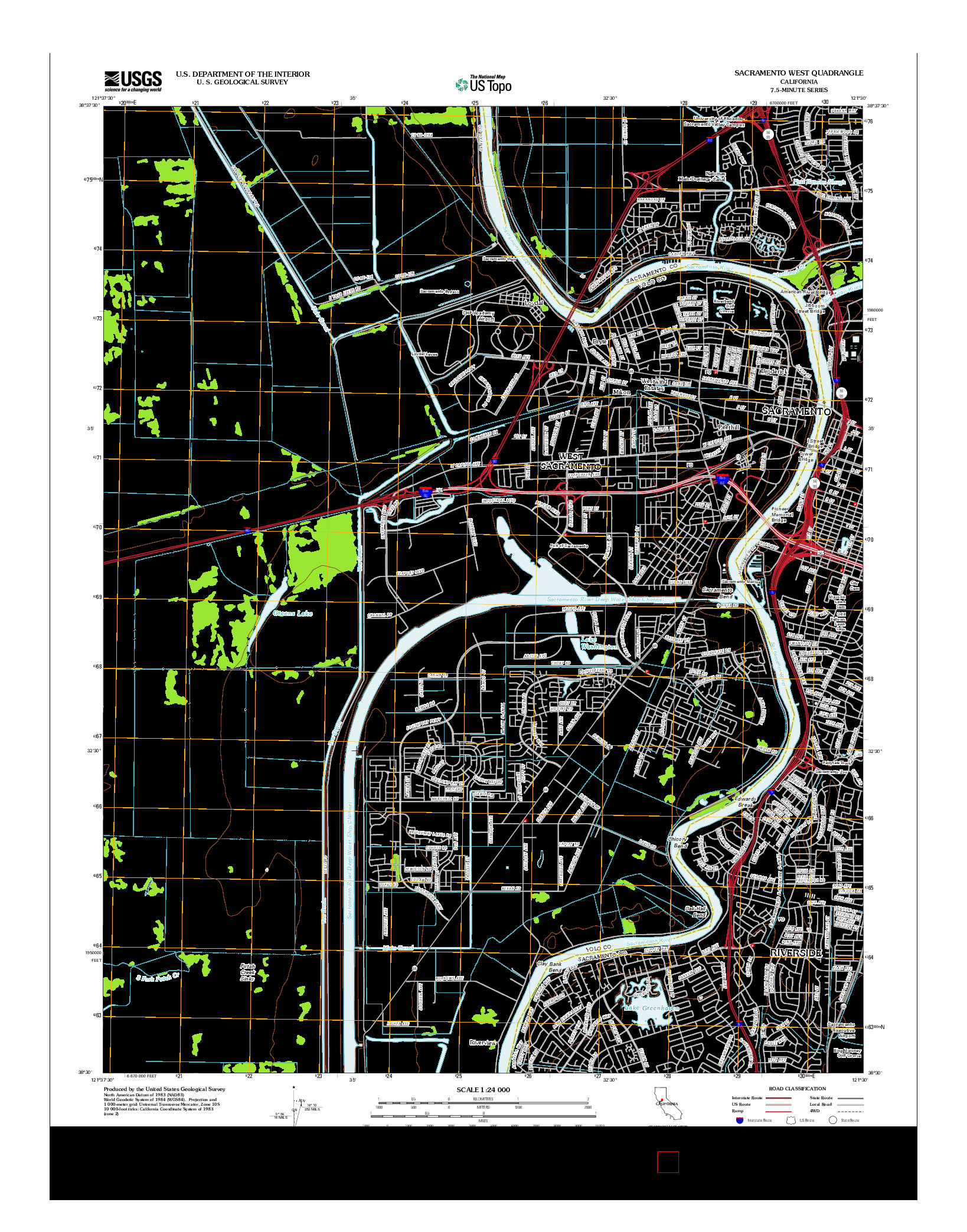 USGS US TOPO 7.5-MINUTE MAP FOR SACRAMENTO WEST, CA 2012
