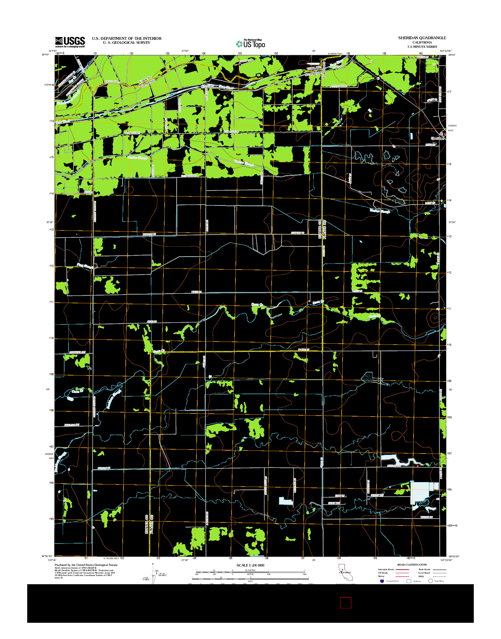 USGS US TOPO 7.5-MINUTE MAP FOR SHERIDAN, CA 2012