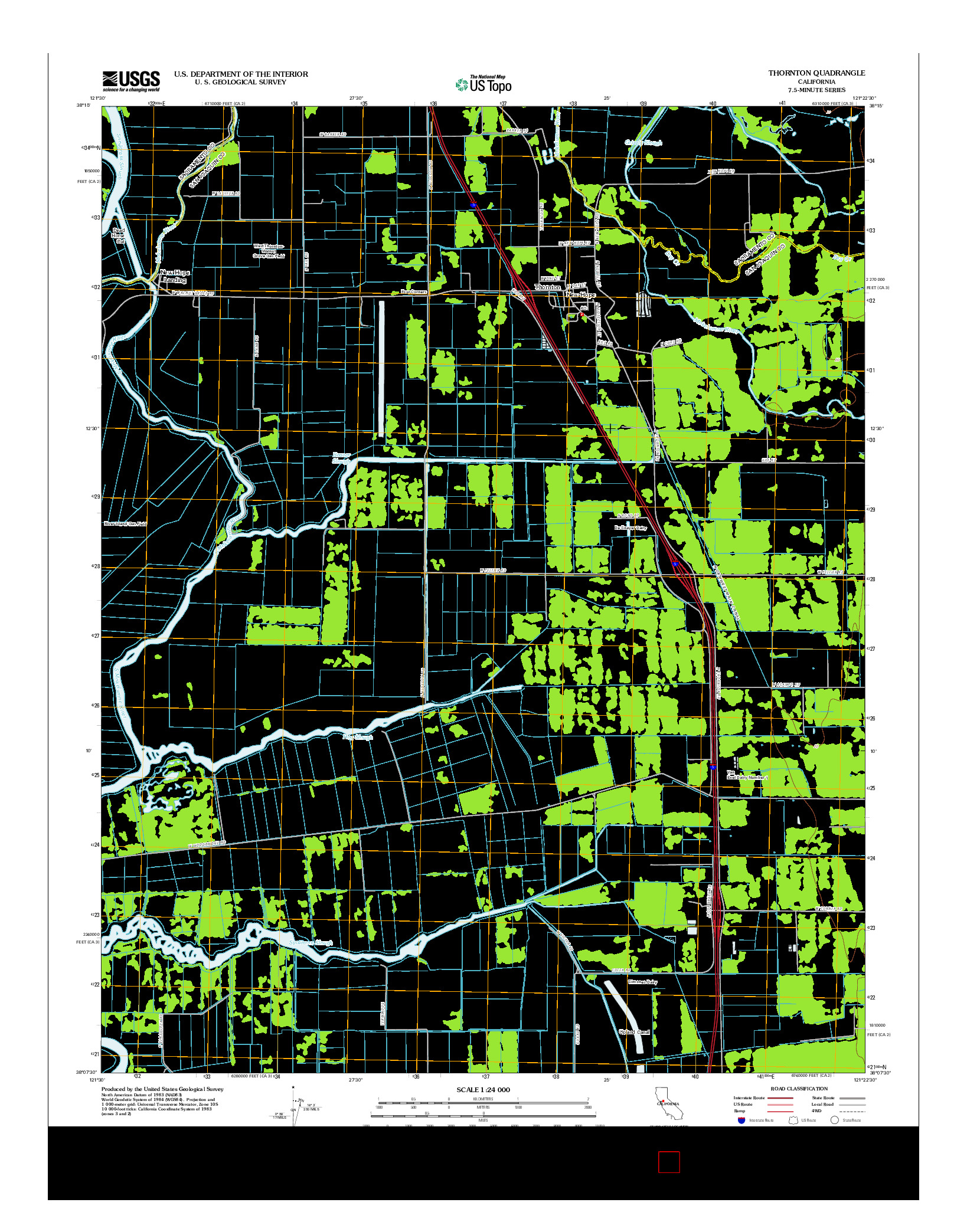 USGS US TOPO 7.5-MINUTE MAP FOR THORNTON, CA 2012