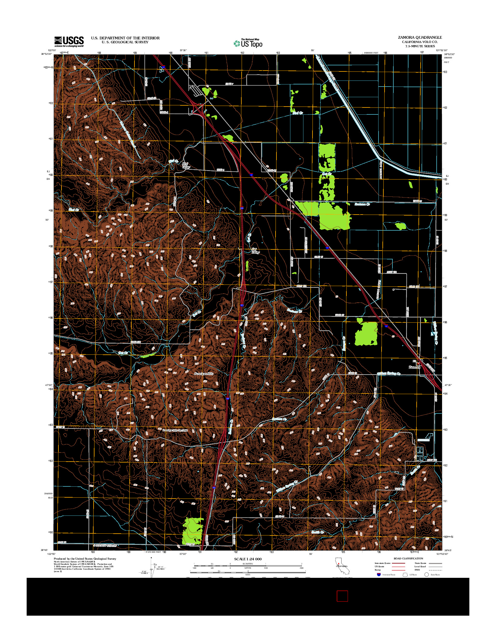 USGS US TOPO 7.5-MINUTE MAP FOR ZAMORA, CA 2012